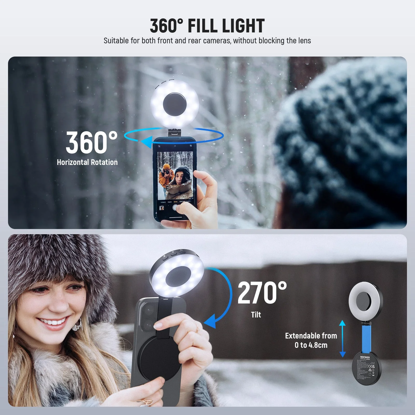 NEEWER ENTRY LEVEL VERSION NL40R Magnetic Selfie Fill Light - Image 4