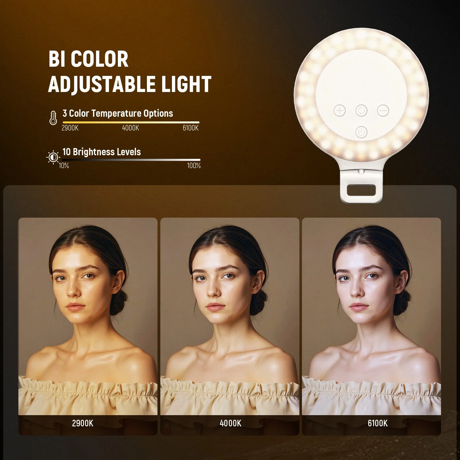 NEEWER ENTRY LEVEL VERSION NR5 3.8" Clip on Selfie Ring Light - Image 3