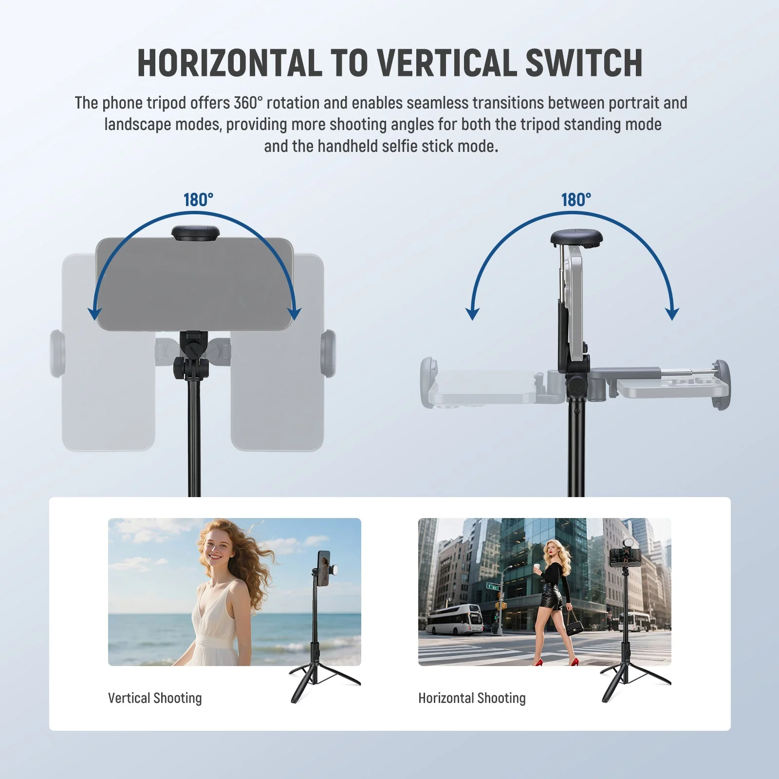 NEEWER ENTRY LEVEL VERSION PA987 67" Selfie Stick Tripod with Light - Image 5