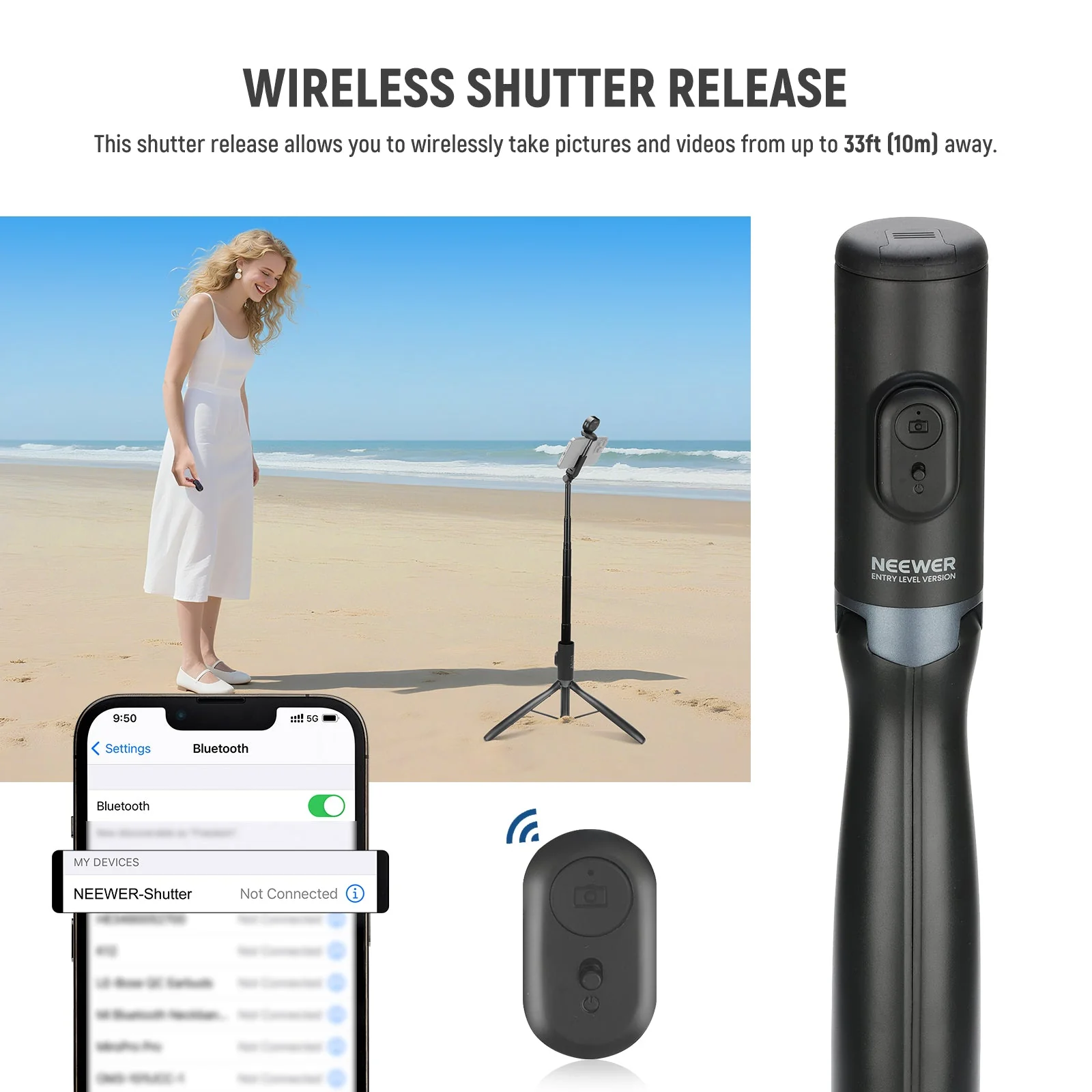 NEEWER ENTRY LEVEL VERSION PA987 67" Selfie Stick Tripod with Light - Image 7