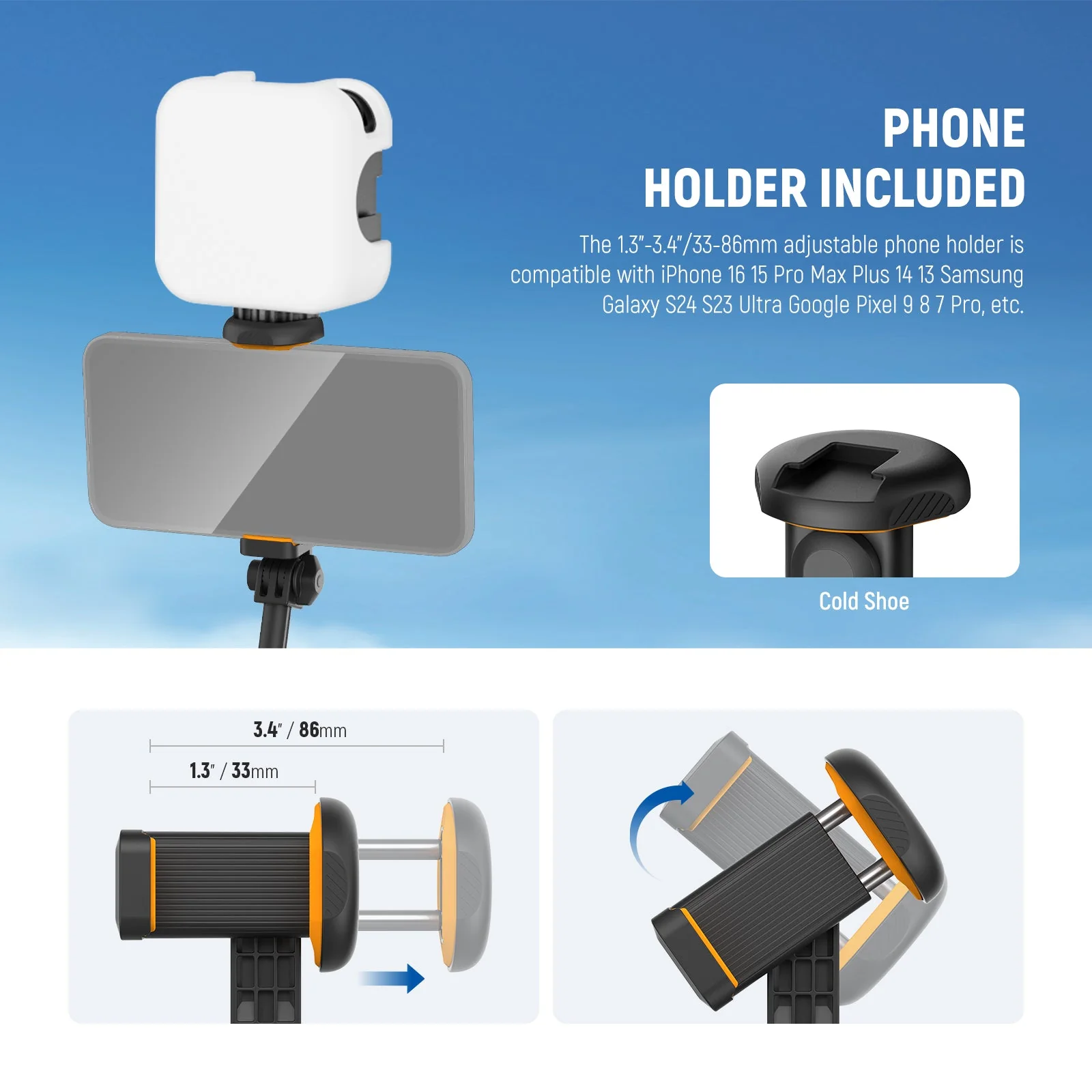 NEEWER ENTRY LEVEL VERSION PA988 71" Selfie Stick Tripod - Image 6