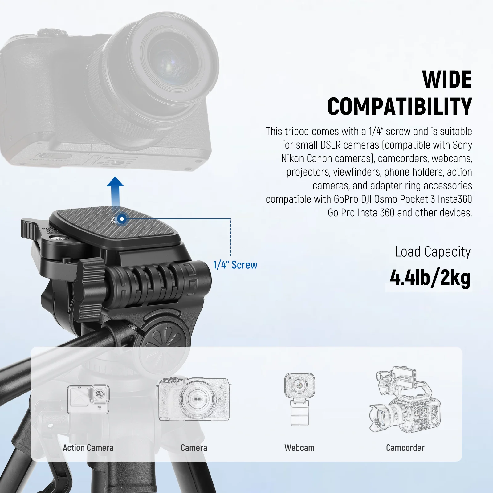 NEEWER ENTRY LEVEL VERSION TP52 Mini Desk Tripod - Image 5