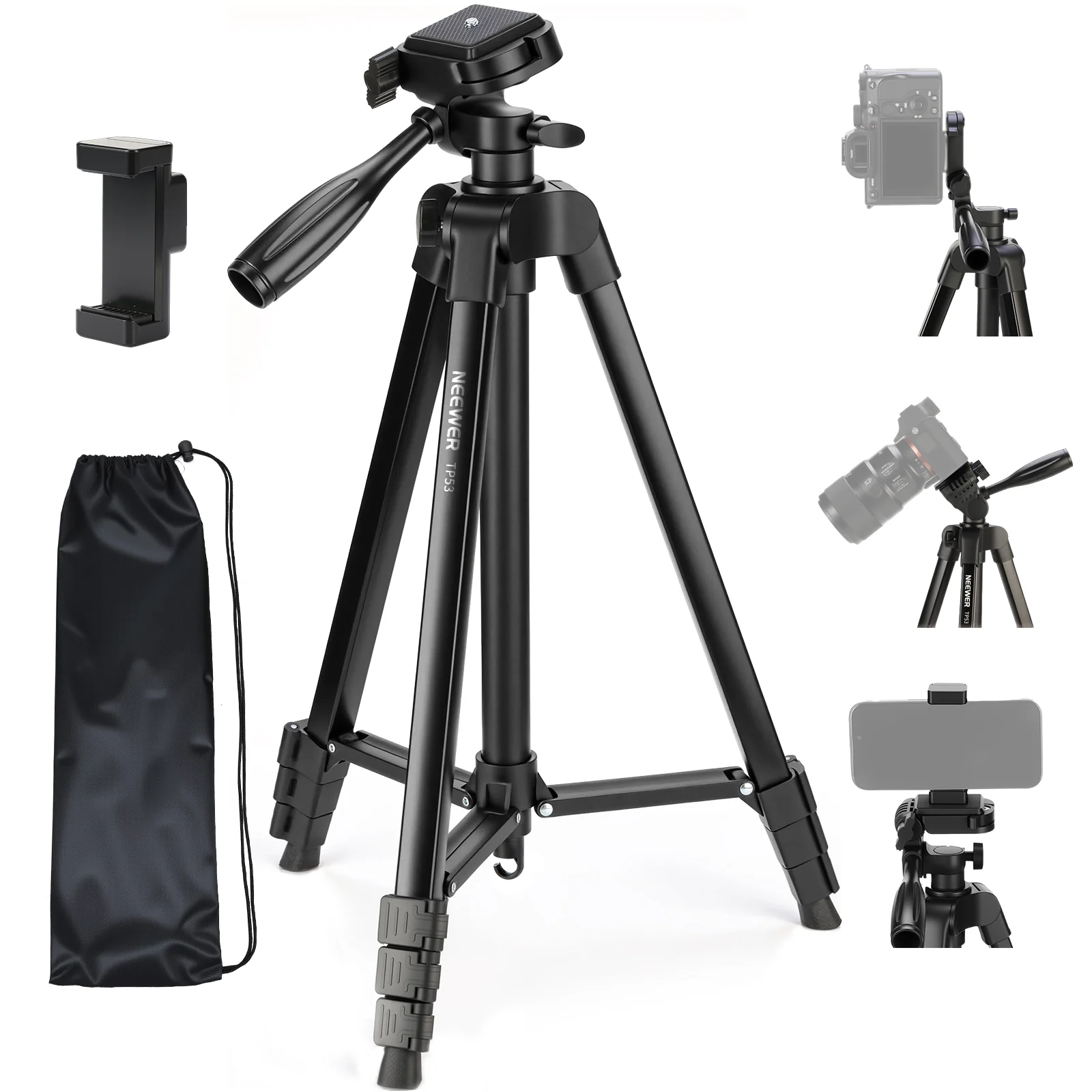 NEEWER Entry Level Version TP53 Metal Travel Video Tripod
