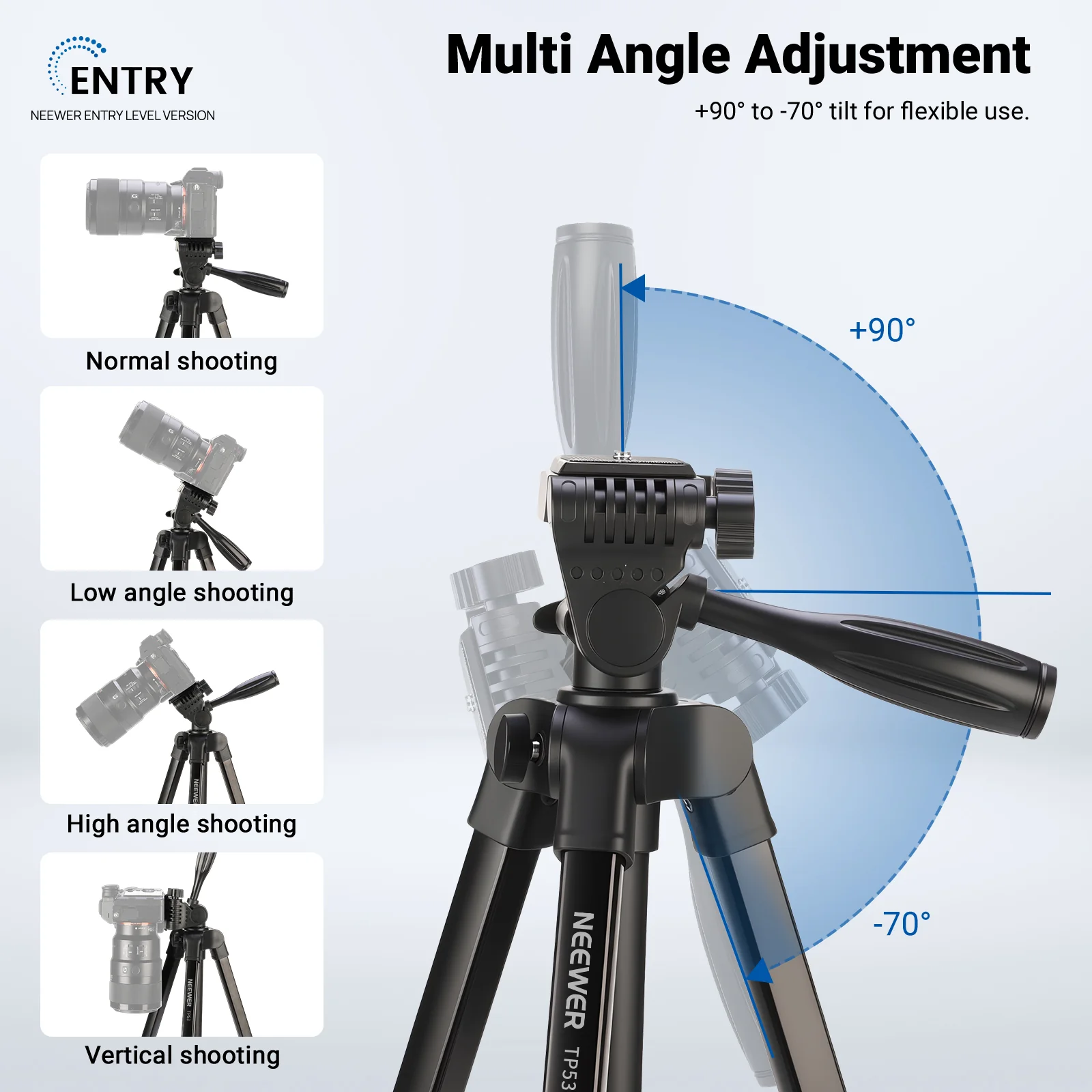 NEEWER Entry Level Version TP53 Metal Travel Video Tripod - Image 2
