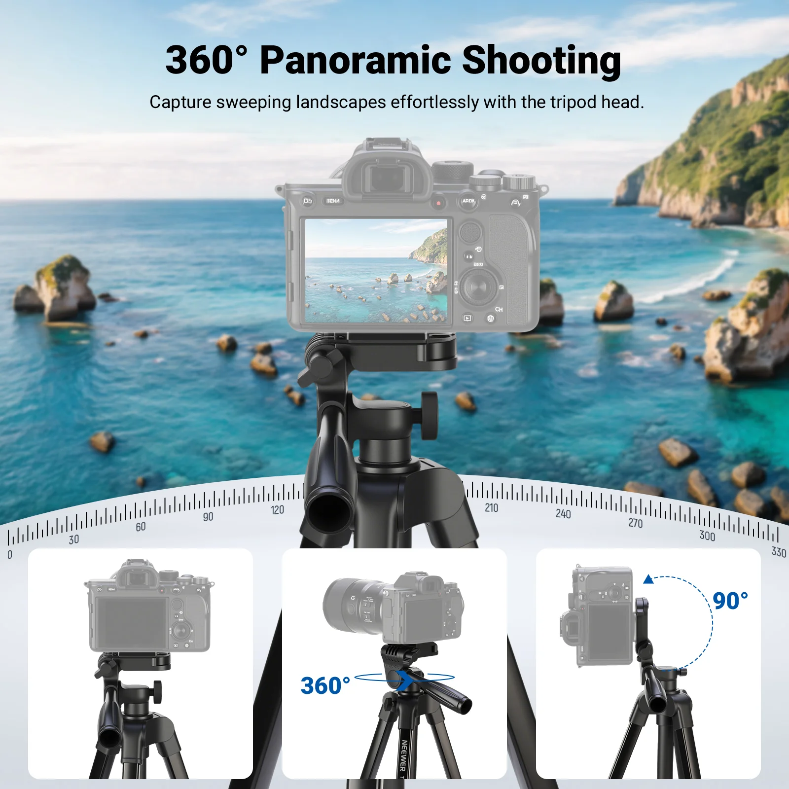 NEEWER Entry Level Version TP53 Metal Travel Video Tripod - Image 3
