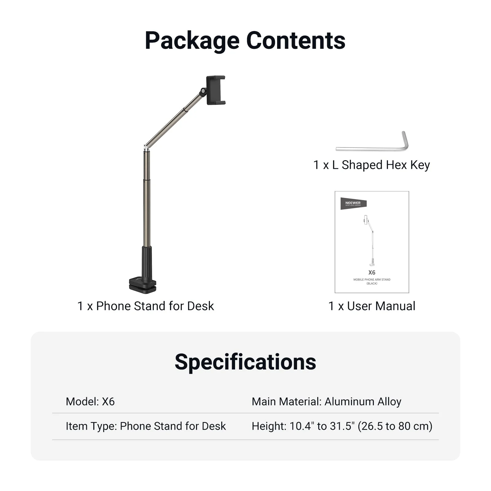 NEEWER ENTRY LEVEL VERSION X6 Phone Stand for Desk - Image 7