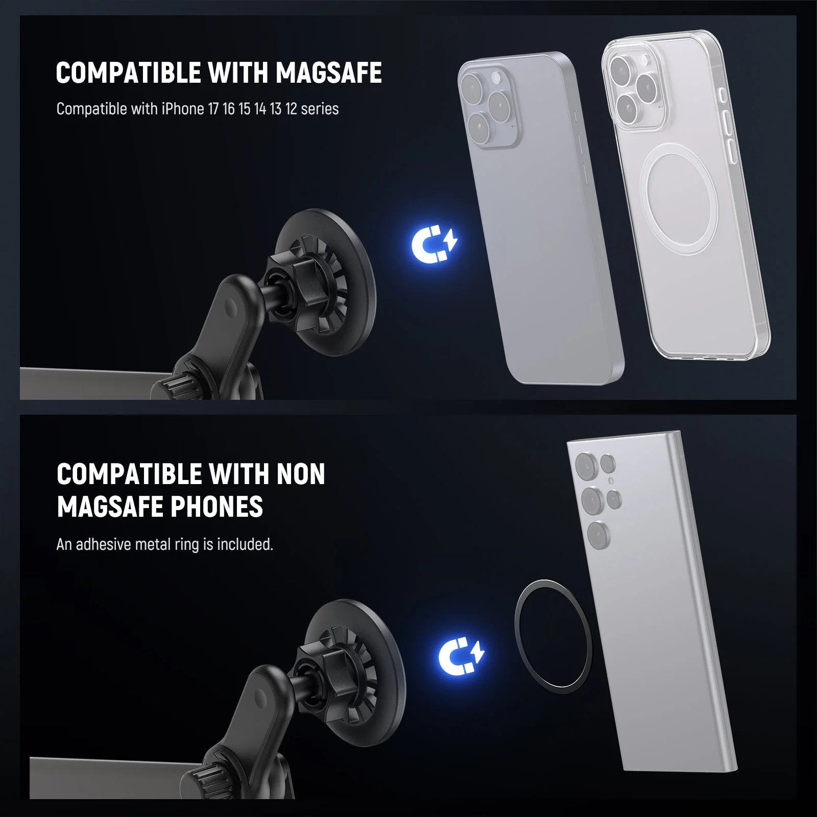 NEEWER ENTRY LEVEL VERSION YW-145A Magnetic Phone Holder For Tesla Model 3/Y - Image 3