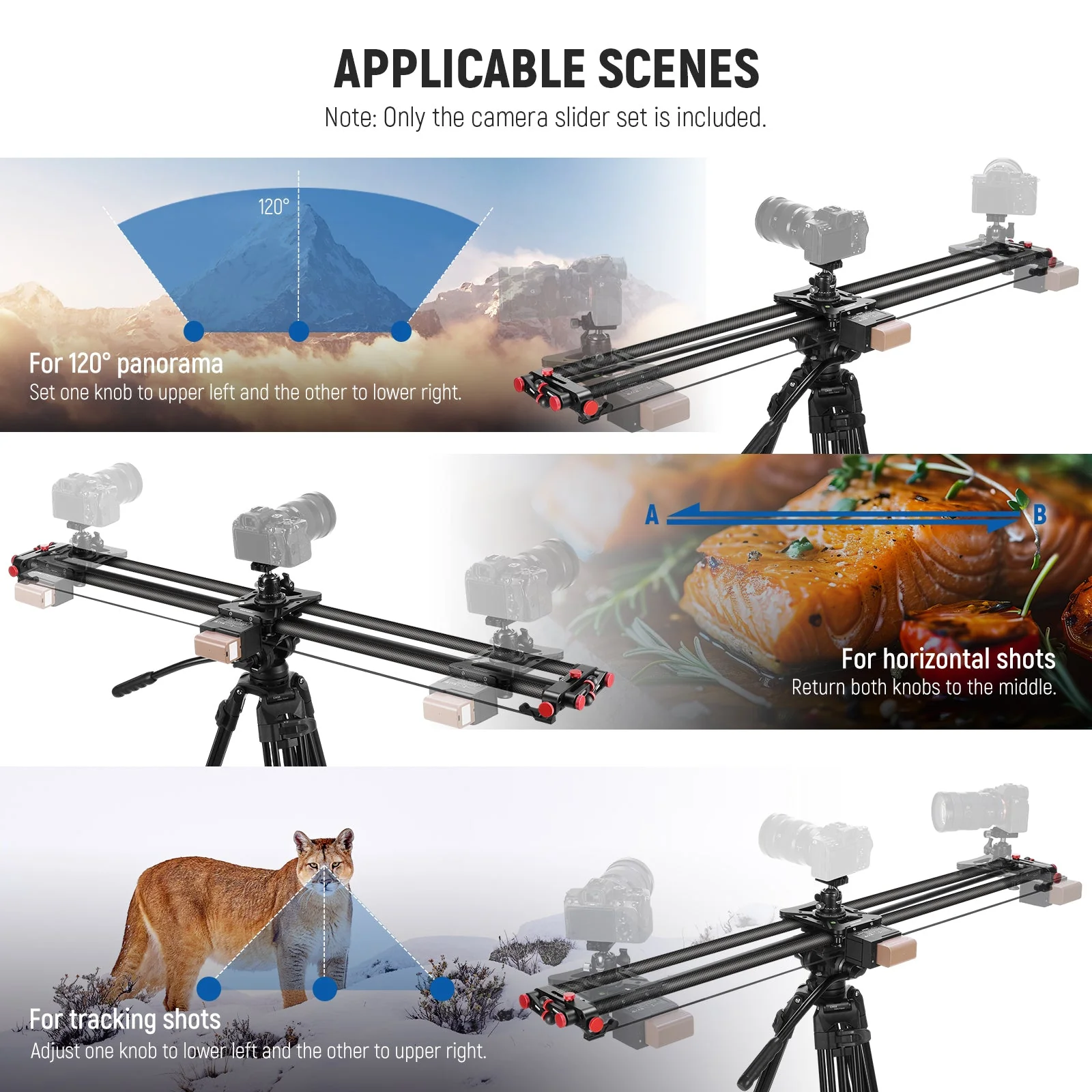 NEEWER ER1 Motorized Carbon Fiber Camera Slider with F750 Battery - Image 14