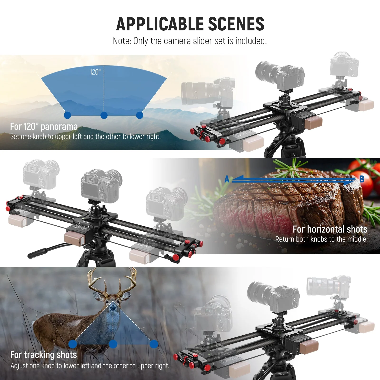 NEEWER ER1 Motorized Carbon Fiber Camera Slider with F750 Battery - Image 6