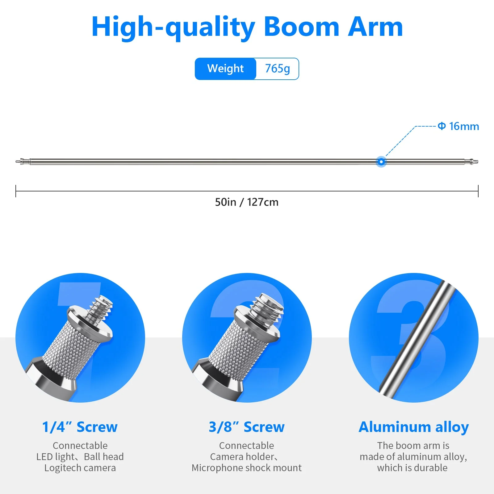 NEEWER Aluminum Alloy Extension Boom Arm Kit - Image 4