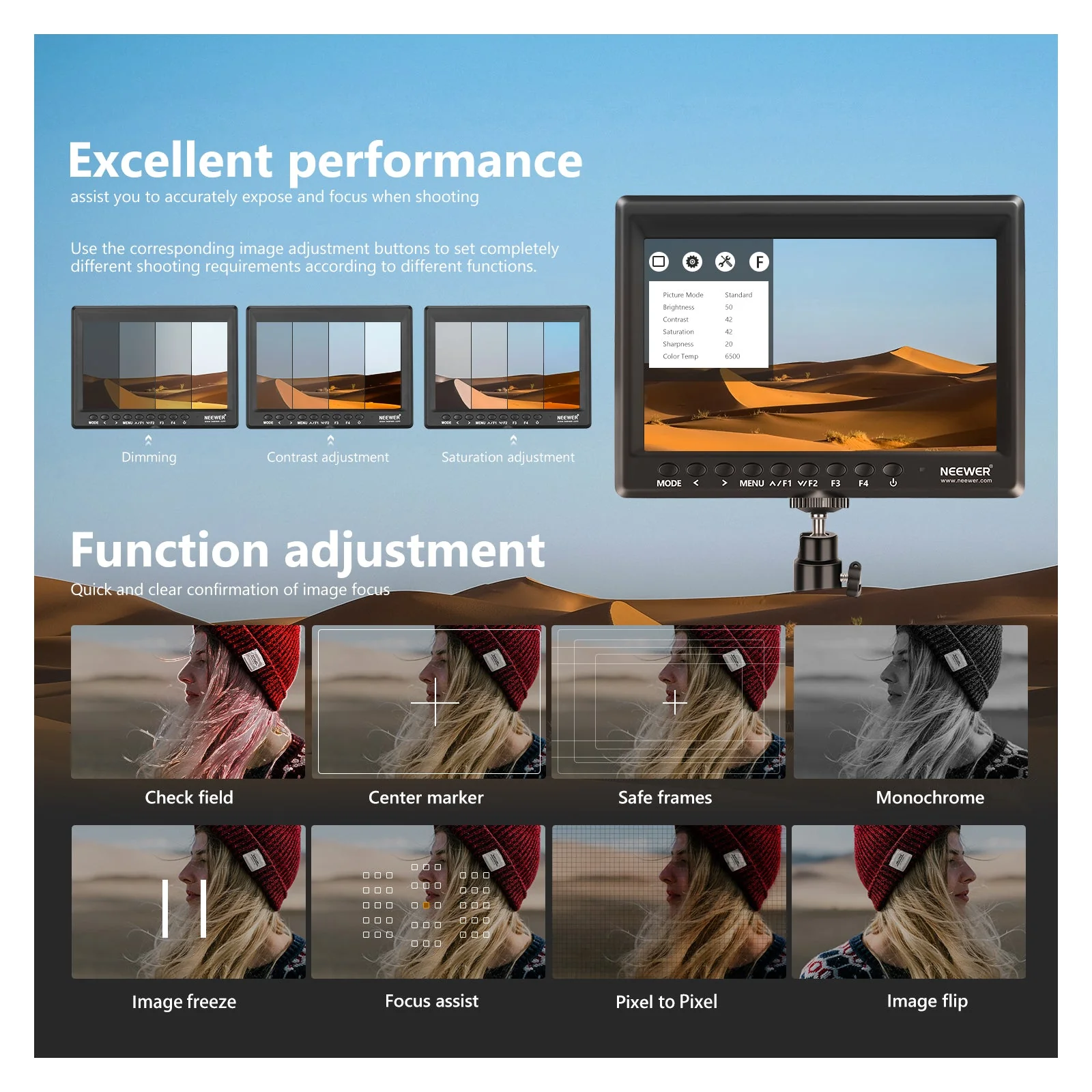 NEEWER F100 7 Inch HD Camera Field Monitor - Image 4