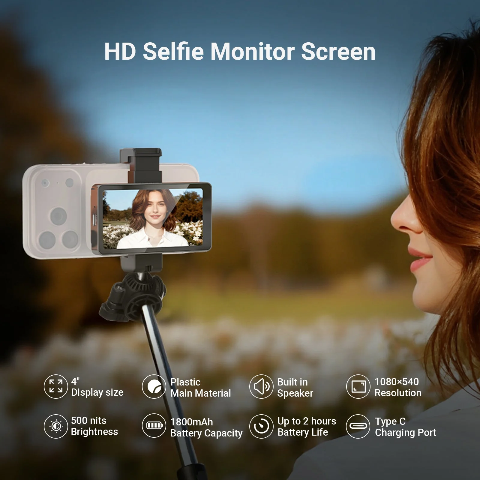 NEEWER F4 4" Phone Vlog Selfie Monitor Screen - Image 2