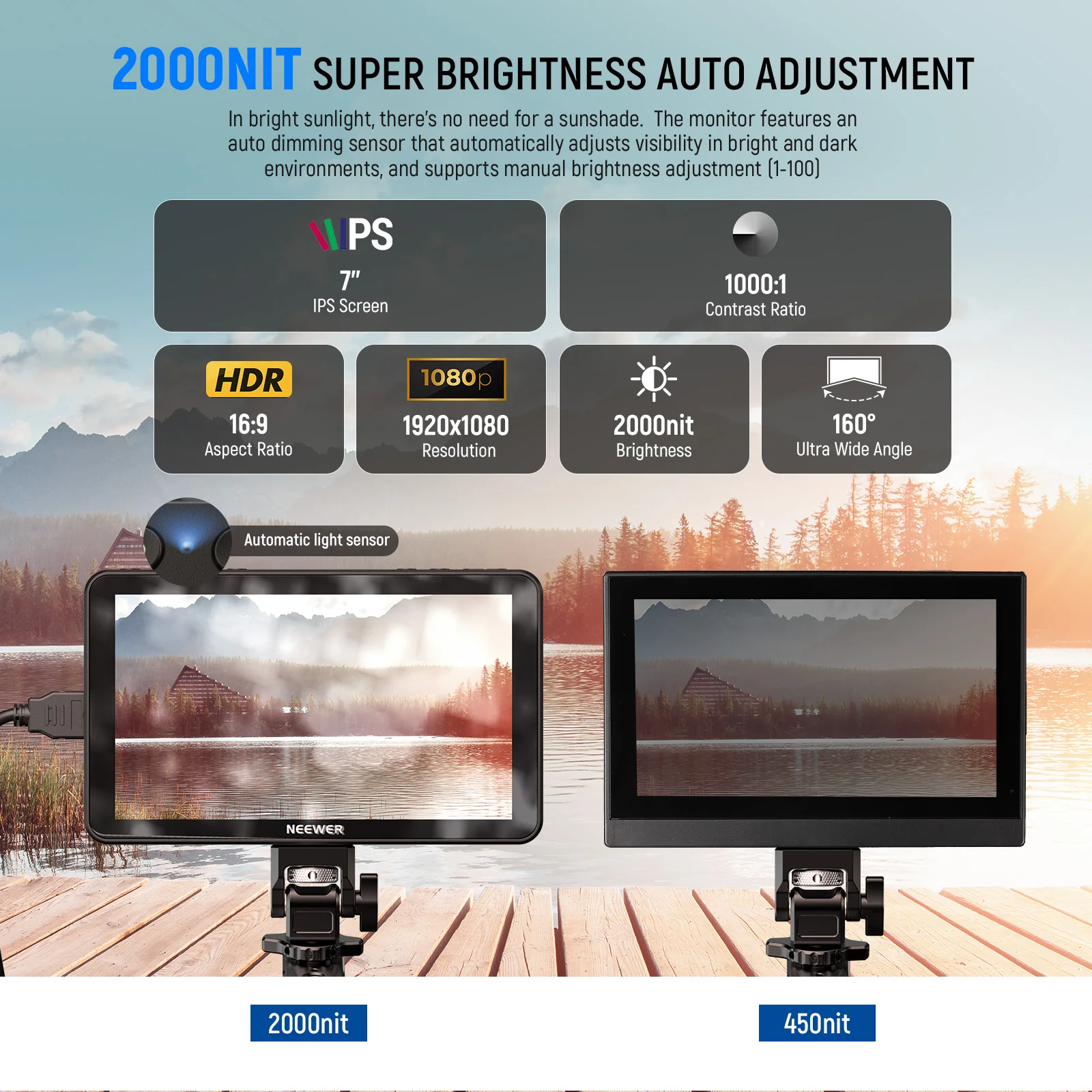 NEEWER F700 7" Camera Touch Screen Field Monitor - Image 16