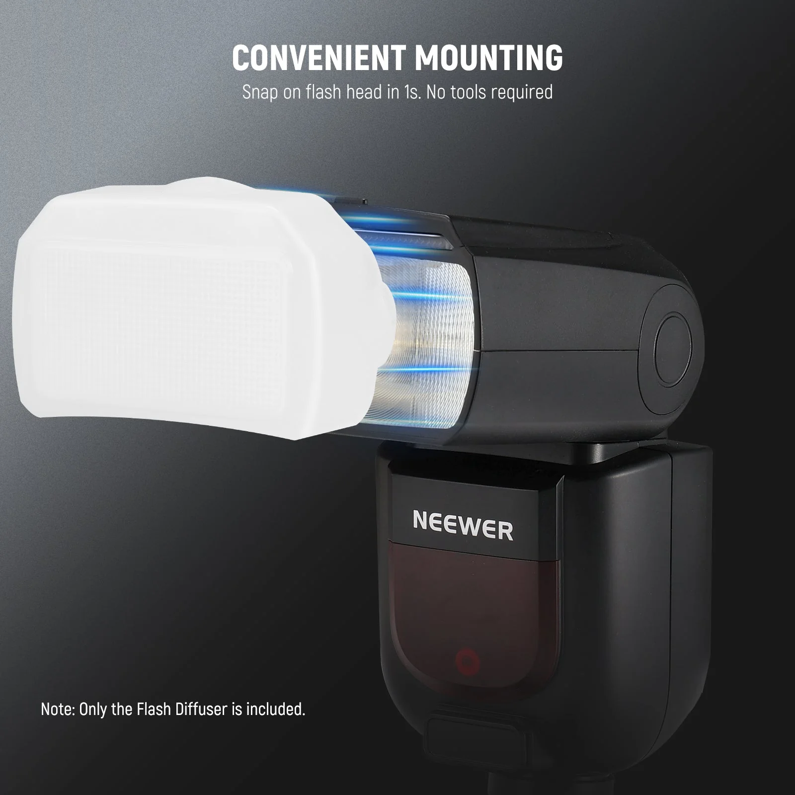 NEEWER FA002 Flash Diffuser for Square Head Speedlite Flash - Image 5