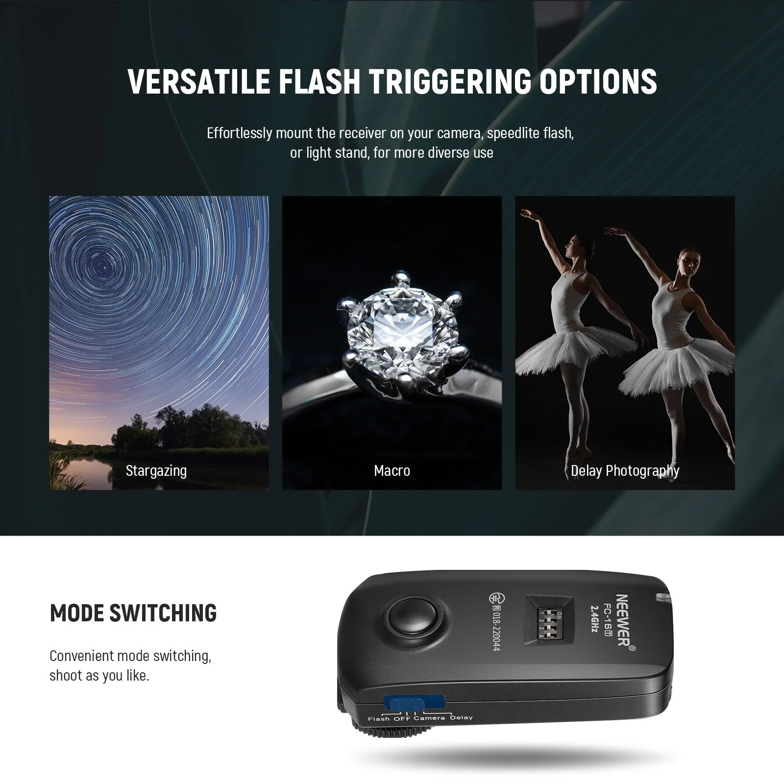 NEEWER FC-16 2.4G Wireless Flash Trigger for Canon Cameras - Image 7