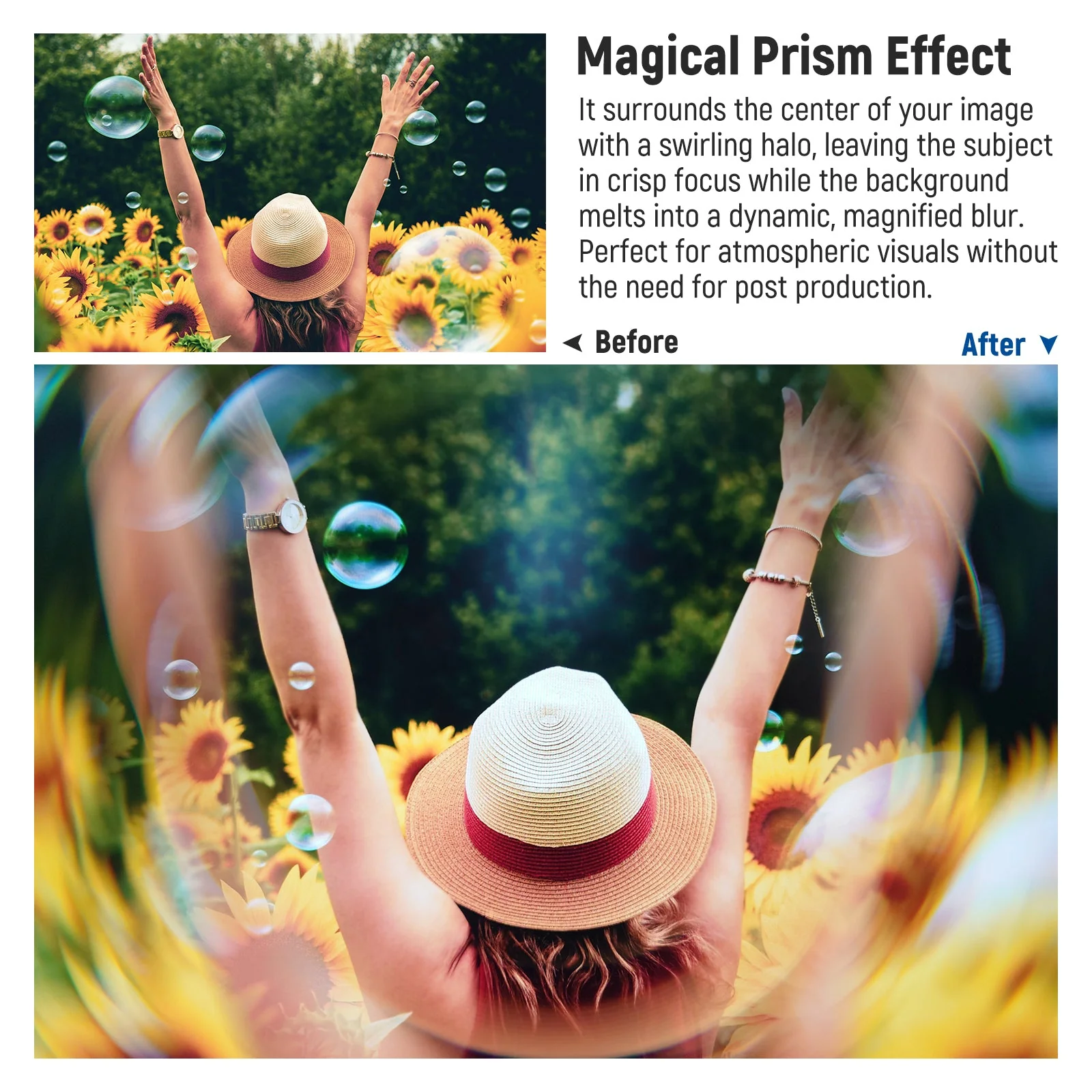 NEEWER FL-100 37mm Spiral Halo Prism Filter with Phone Clip - Image 3