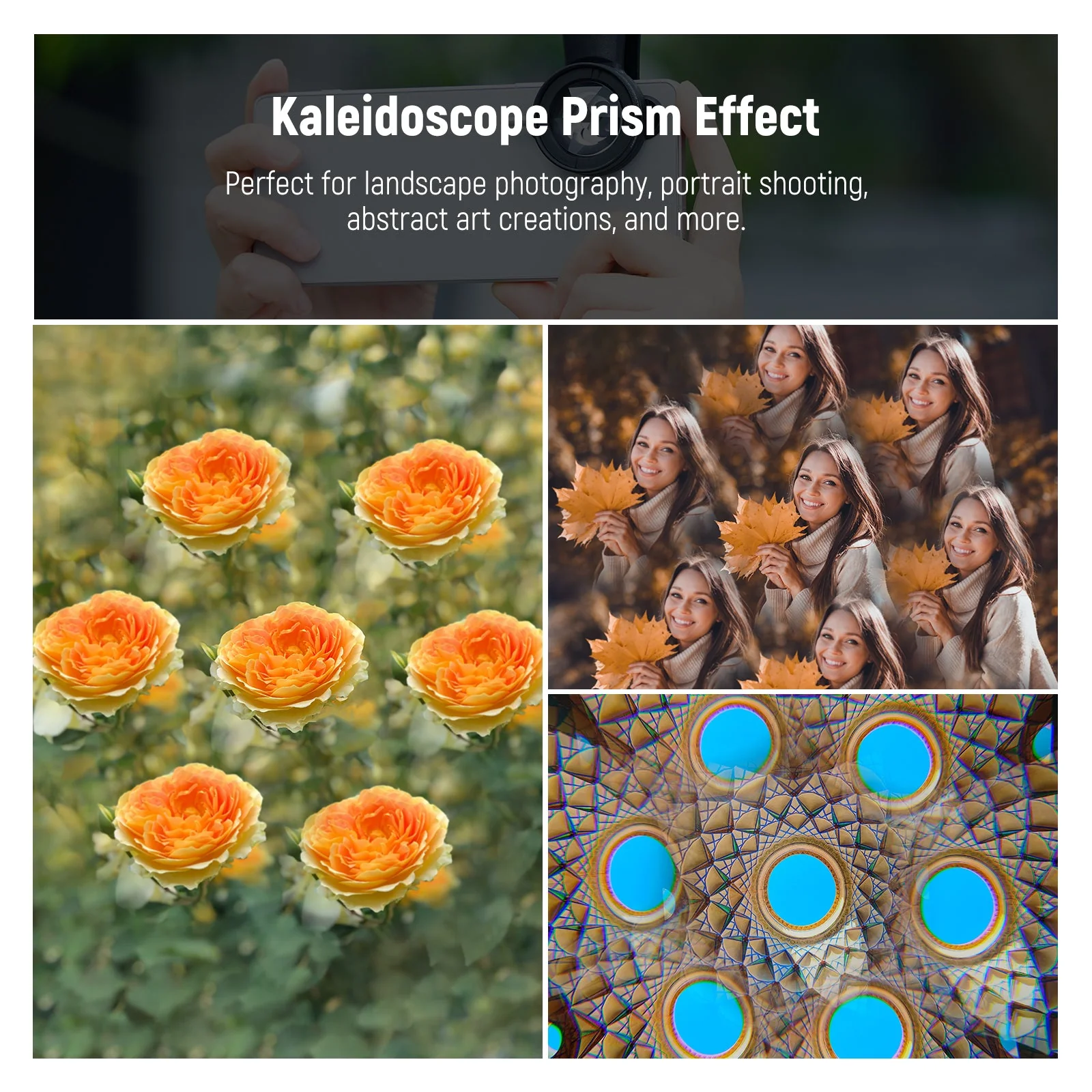 NEEWER FL-101 37mm Kaleidoscope Prism Filter with Phone Clip - Image 4