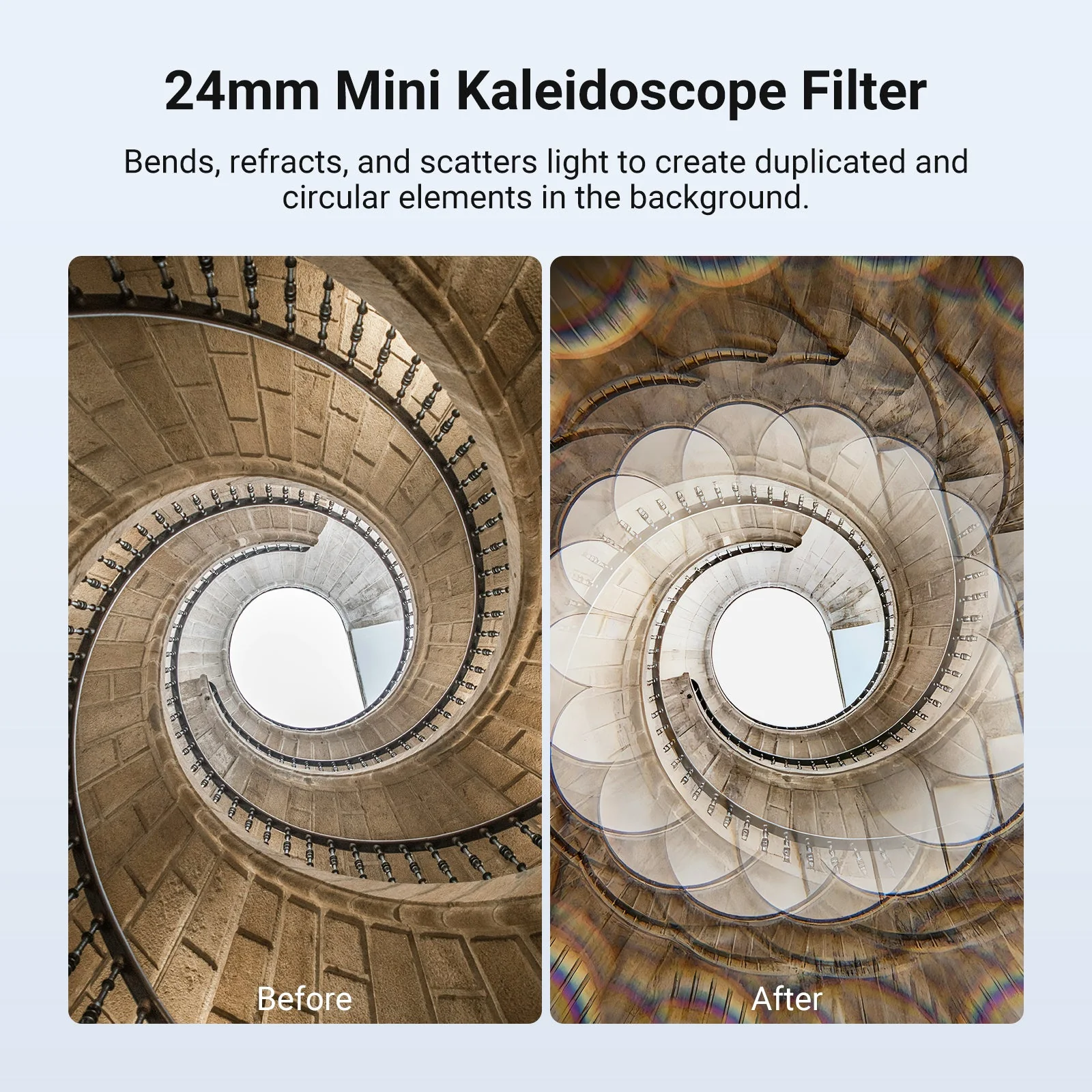 NEEWER FL-102 24mm Kaleidoscope Filter with Phone Clip - Image 3