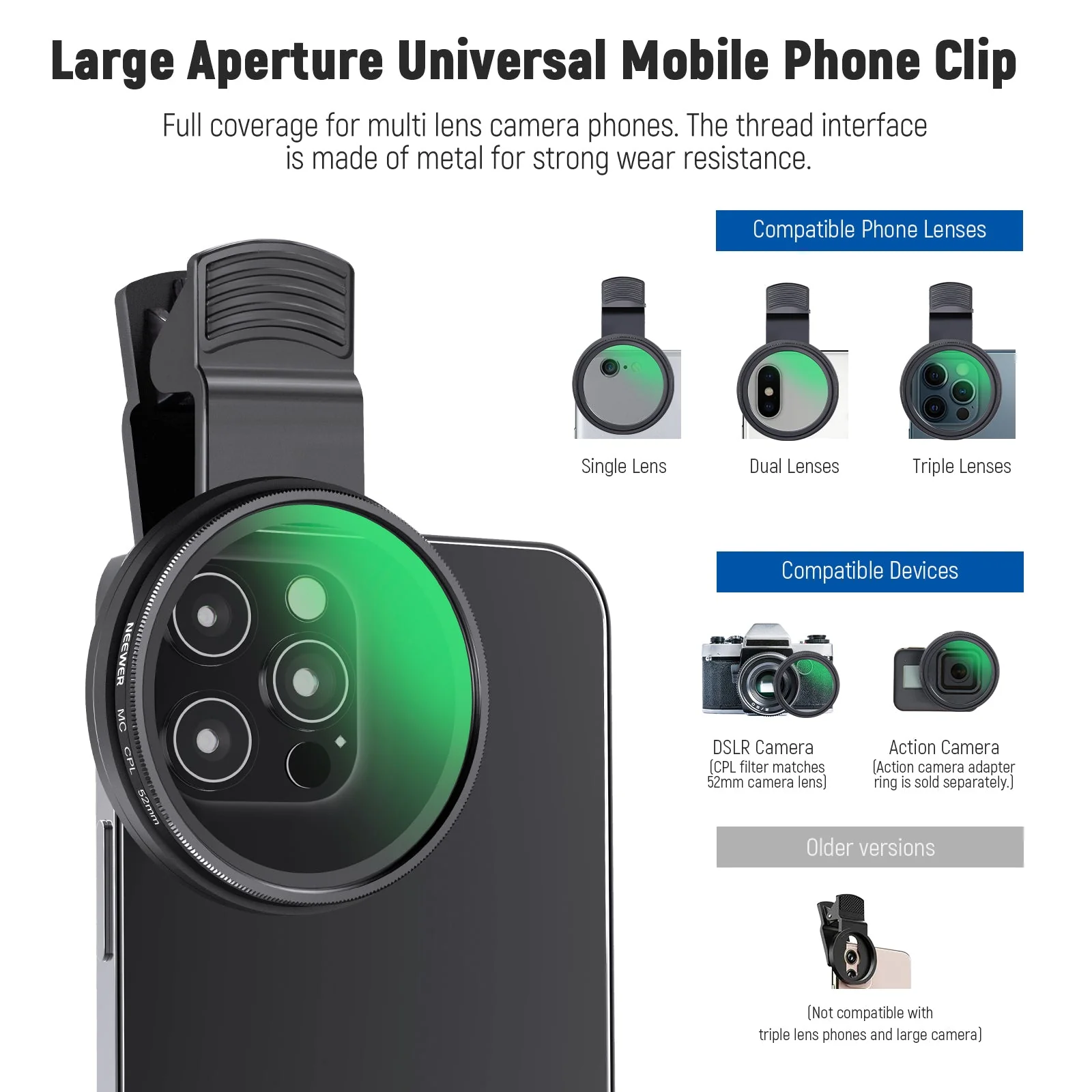 NEEWER FL-26 52mm CPL Filter With Clip for Phone/Samsung - Image 4