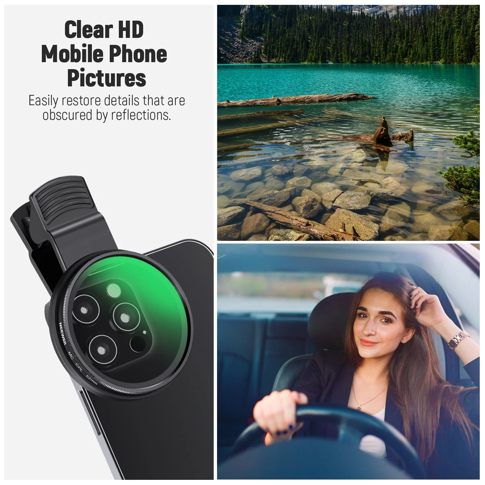 NEEWER FL-26 52mm CPL Filter With Clip for Phone/Samsung - Image 6