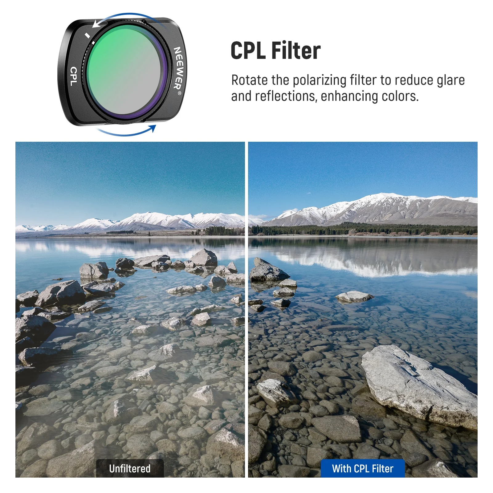 NEEWER FL-76 Magnetic CPL Filter For DJI Osmo Pocket 3 / Pocket 4 - Image 3