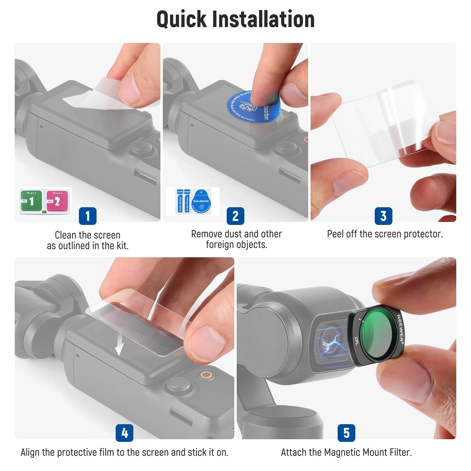NEEWER FL-76 Magnetic CPL Filter For DJI Osmo Pocket 3 / Pocket 4 - Image 8