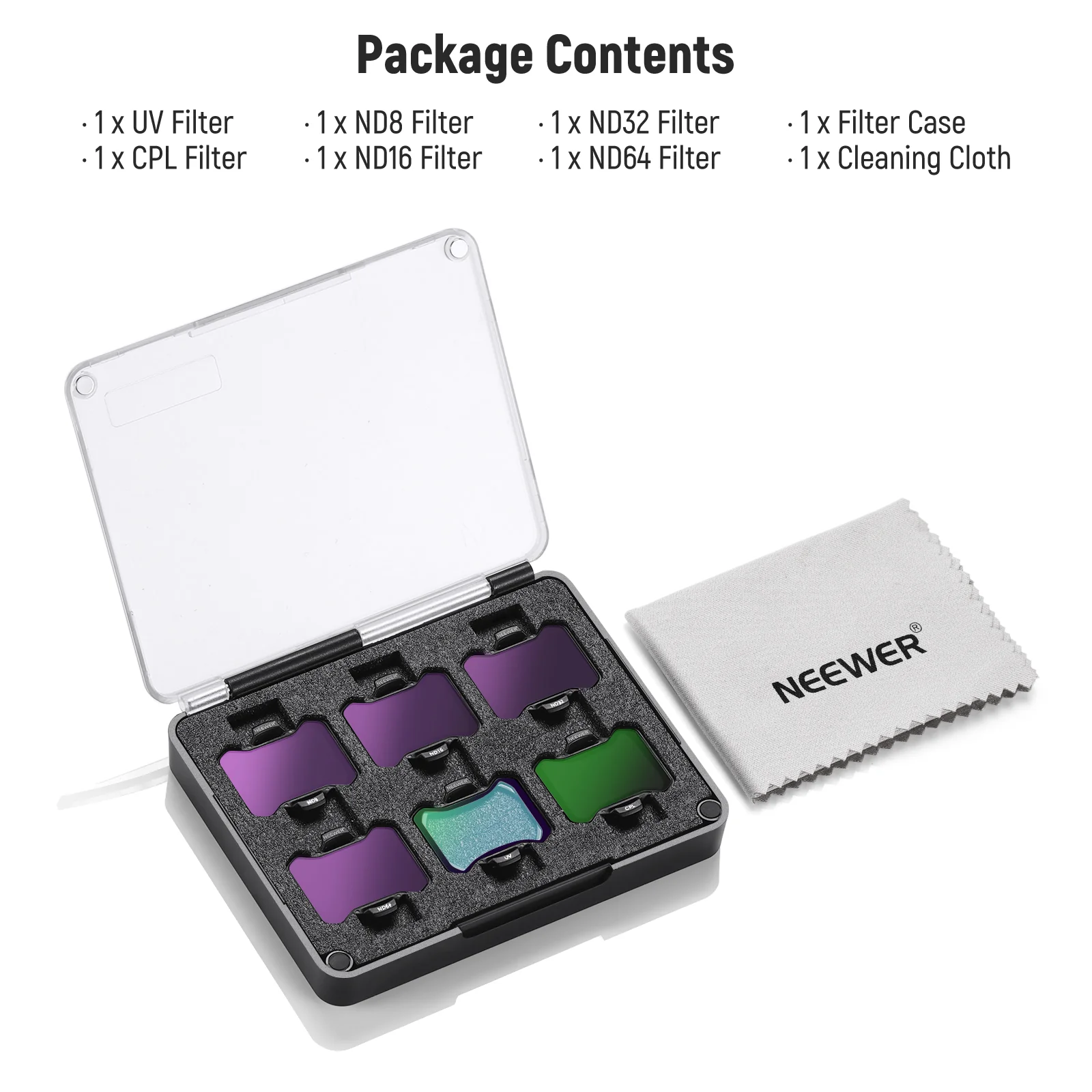 NEEWER FL-A29 6 Pack Snap On ND&UV&CPL Filter Set For DJI Avata 2 - Image 8