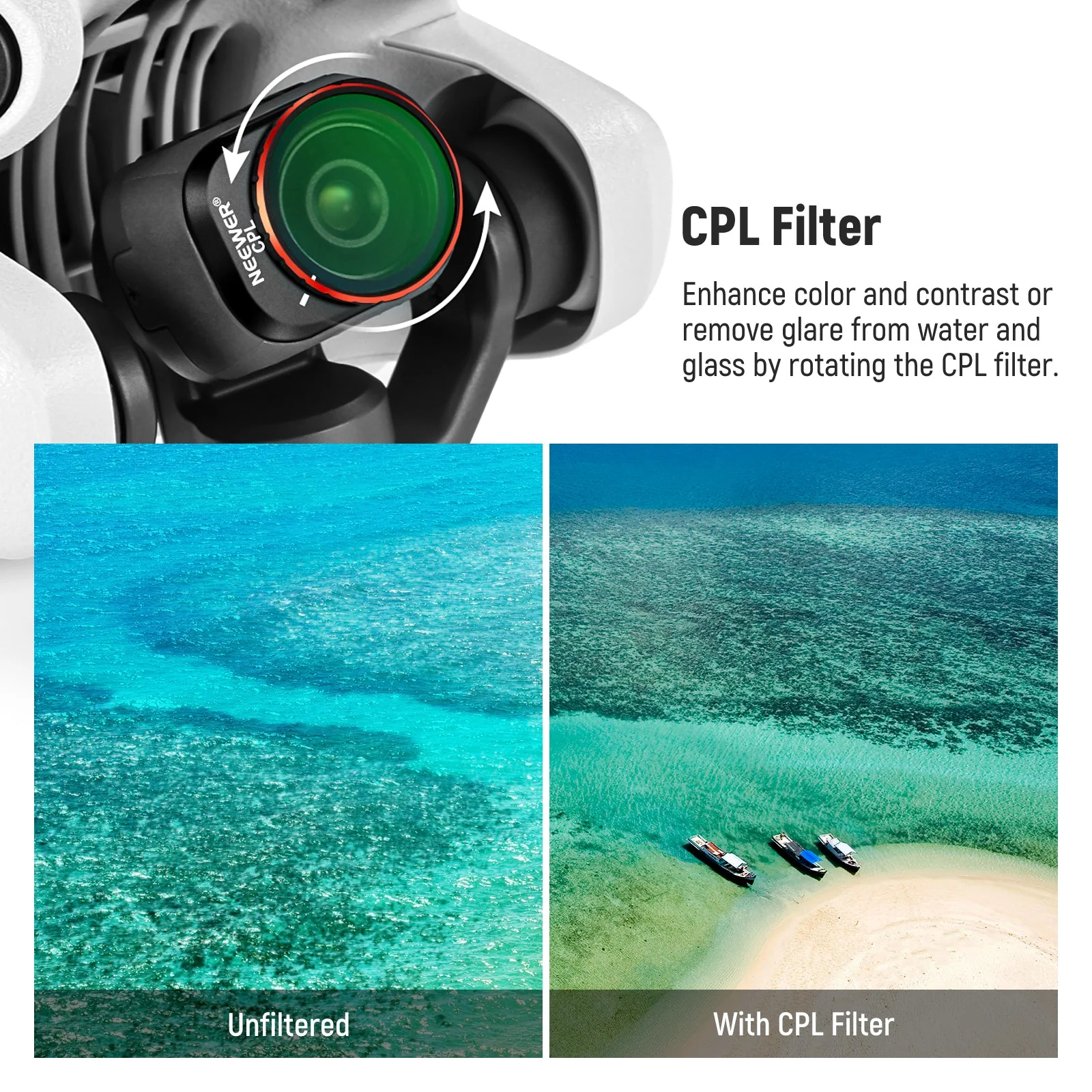 NEEWER FL-A34 6 Pack Snap On ND&CPL Filter Set For DJI Mini 4 Pro - Image 3