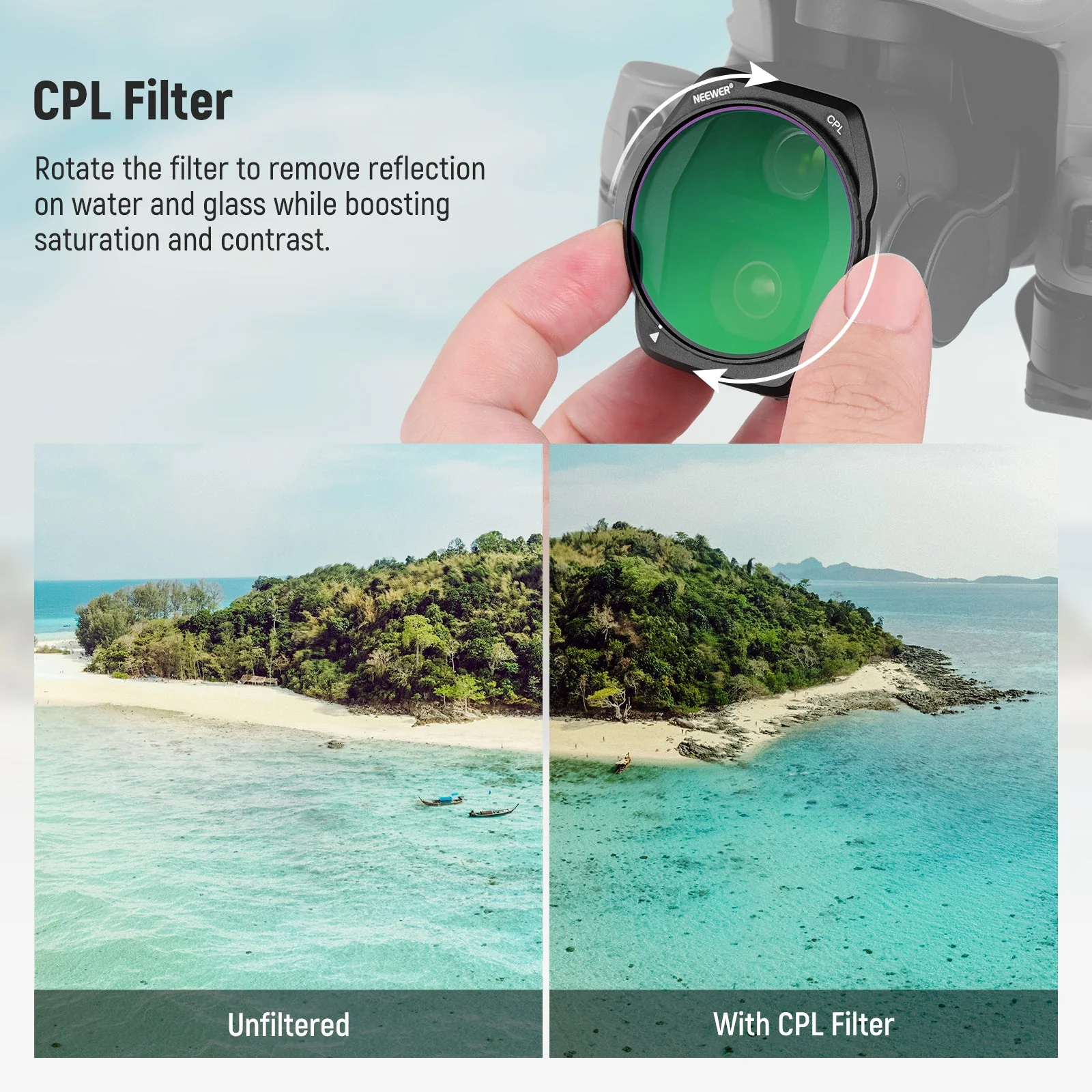 NEEWER FL-A85/FL-A86 ND CPL Filter Set Compatible with DJI Air 3S - Image 5