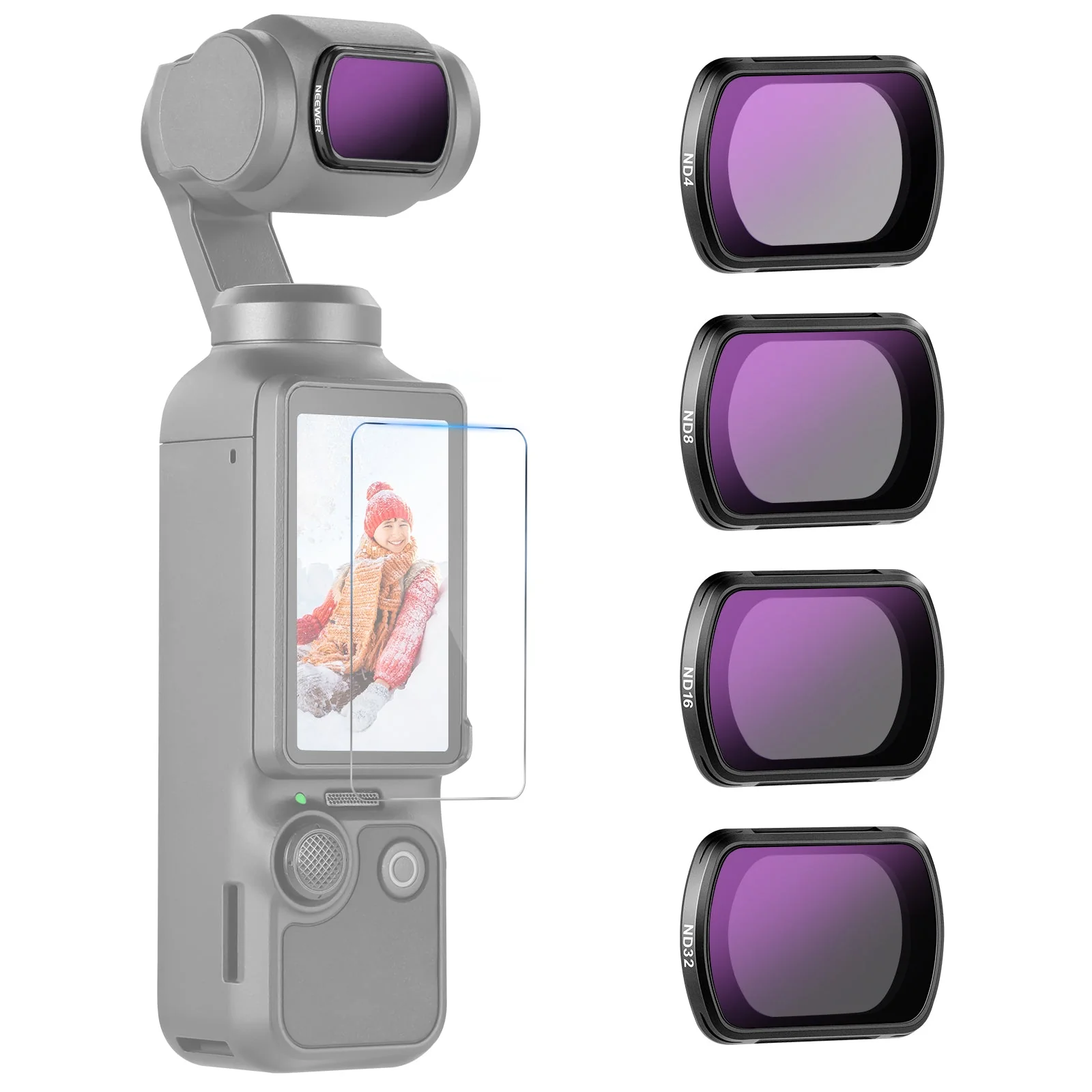 NEEWER FL-B02 4 Pack ND Filter Kit For DJI Pocket 3 / Pocket 4