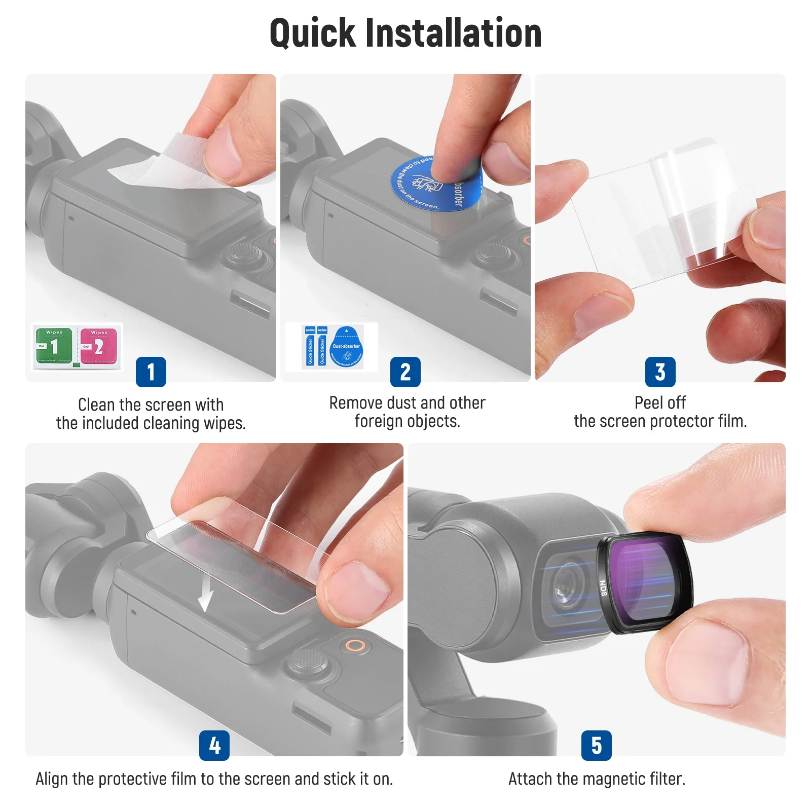 NEEWER FL-B02 4 Pack ND Filter Kit For DJI Pocket 3 / Pocket 4 - Image 7