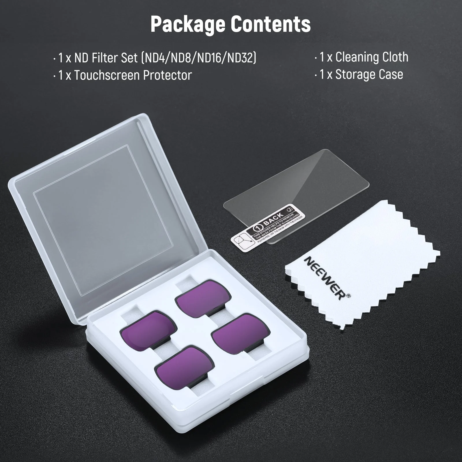 NEEWER FL-B02 4 Pack ND Filter Kit For DJI Pocket 3 / Pocket 4 - Image 8