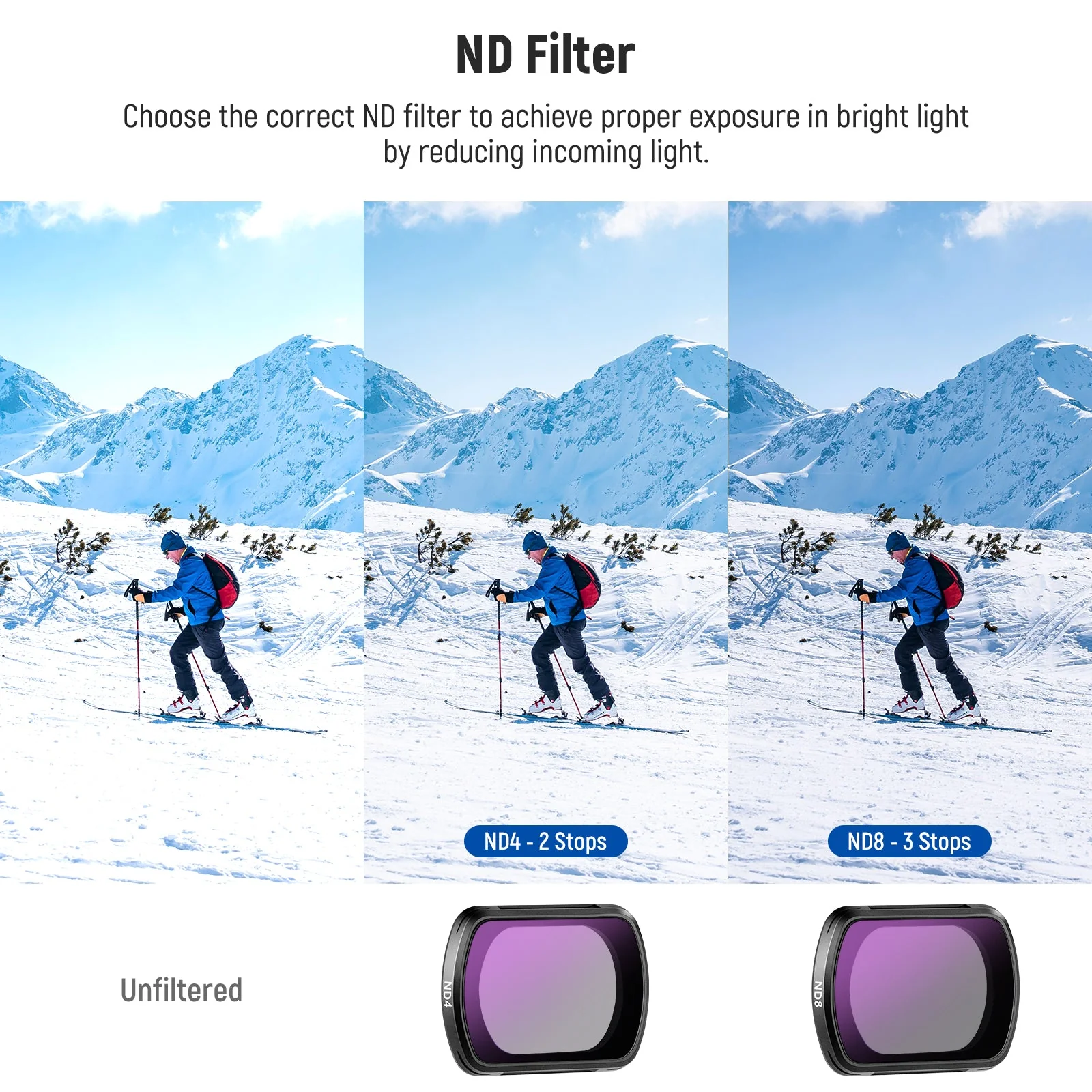 NEEWER FL-B03 ND & CPL Filter Kit For DJI Pocket 3 / Pocket 4 - Image 4