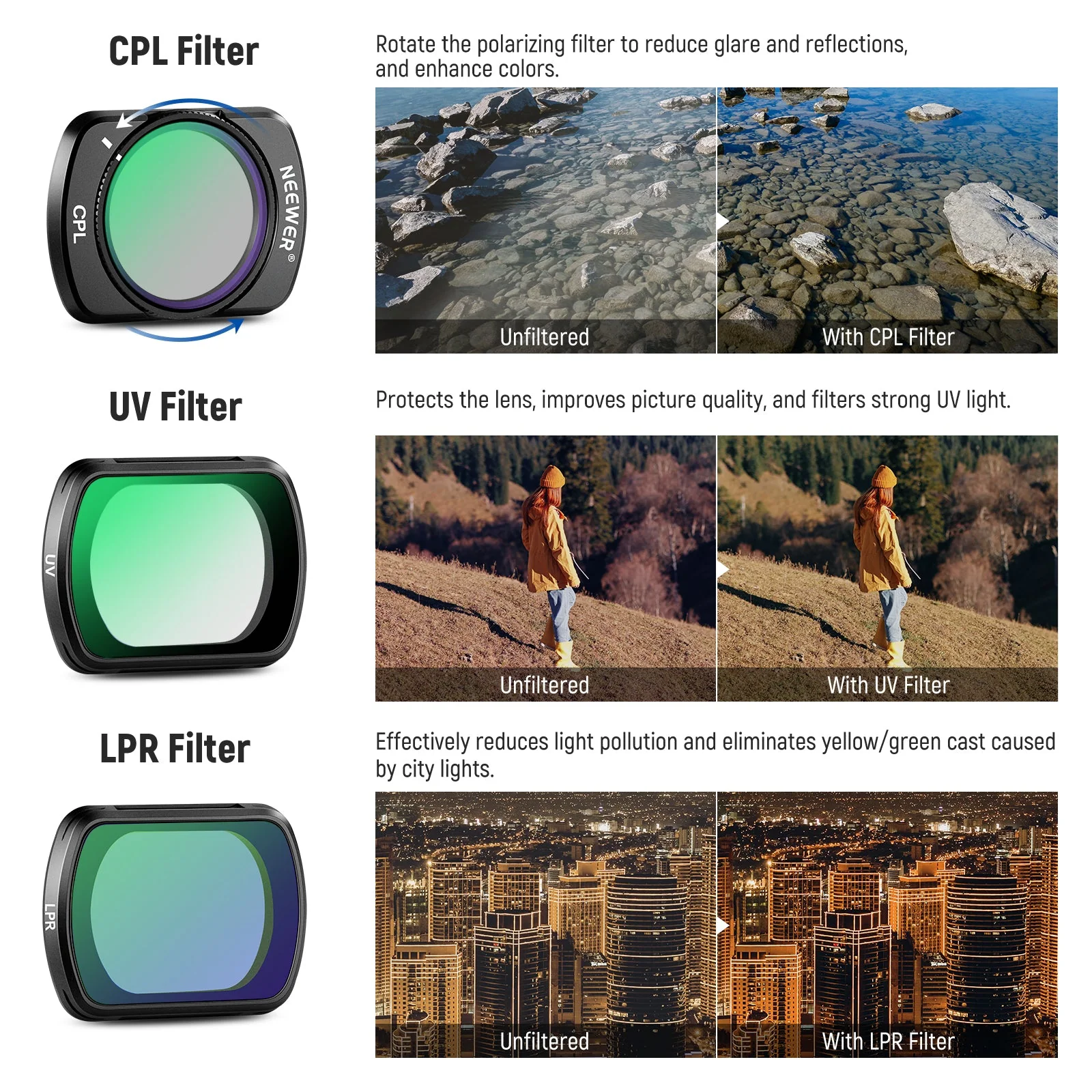 NEEWER FL-B06 16-Pack Filter Set for DJI Osmo Pocket 3 - Image 6
