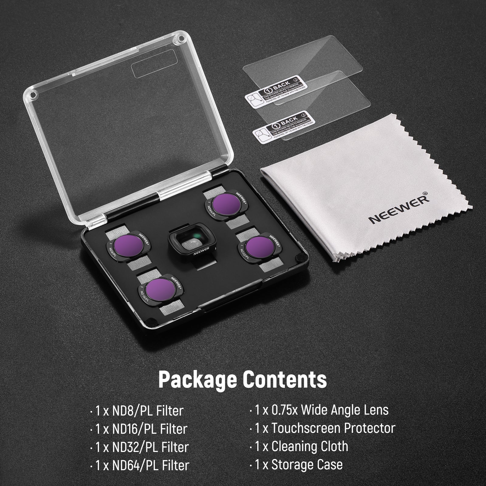NEEWER FL-B07 ND/PL Filter & 0.75X Wide Angle Lens Set for Pocket 3 / Pocket 4 - Image 9