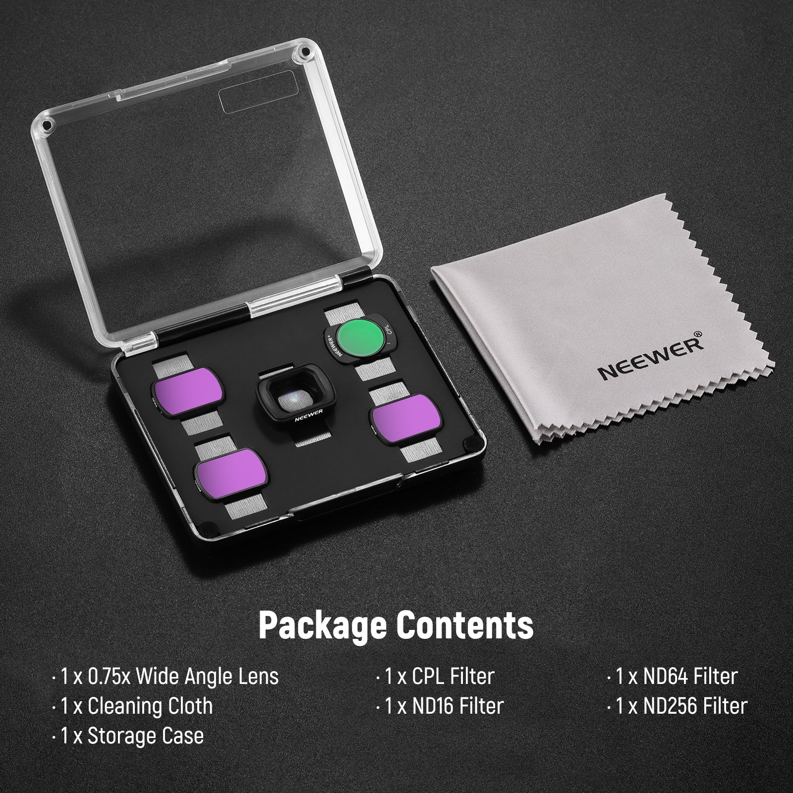 NEEWER FL-B08 ND CPL Filter & 0.75X Wide Angle Lens Set for Pocket 3 / Pocket 4 - Image 9