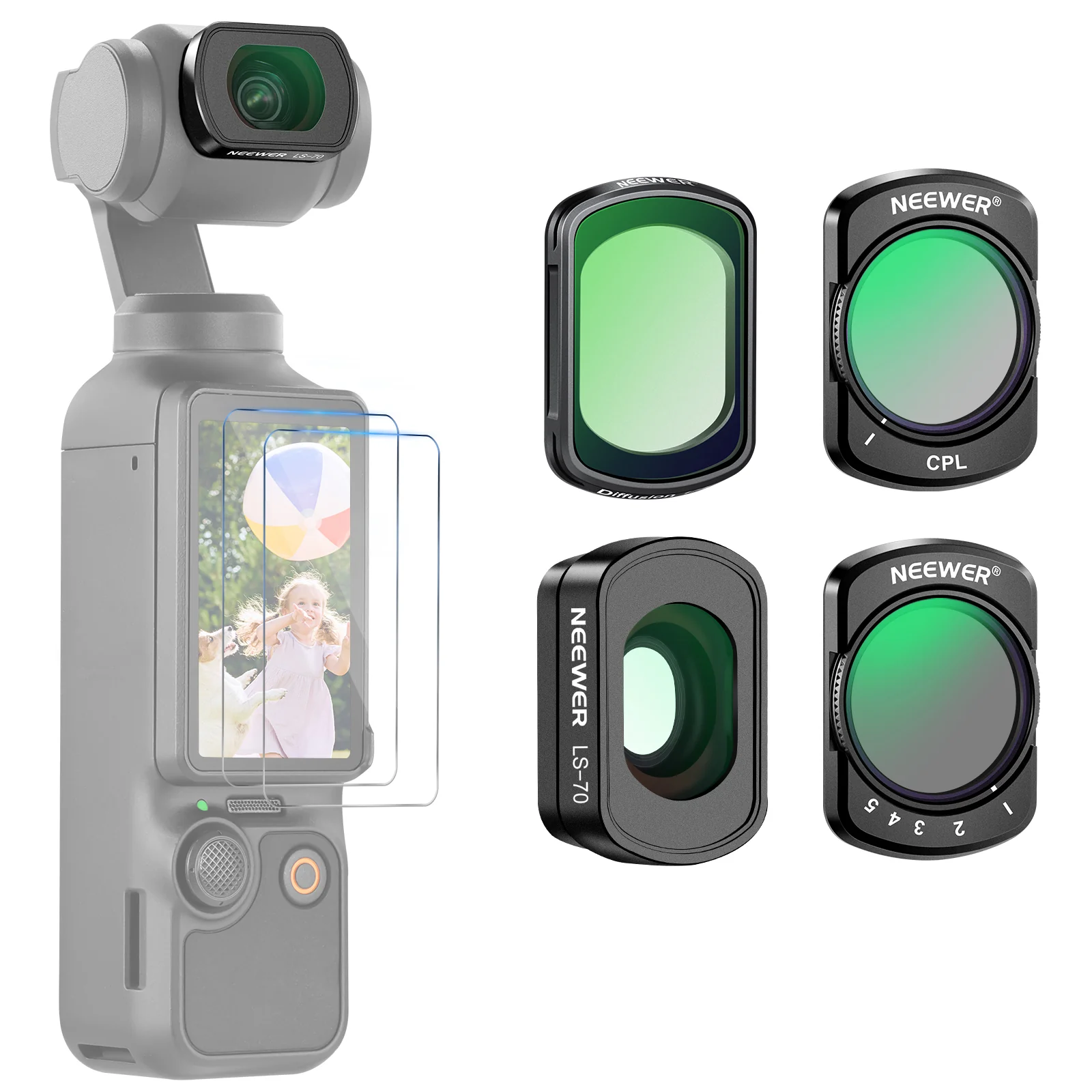 NEEWER Filter & Wide Angle Lens Set for DJI Osmo Pocket 3 / Pocket 4 - Image 10