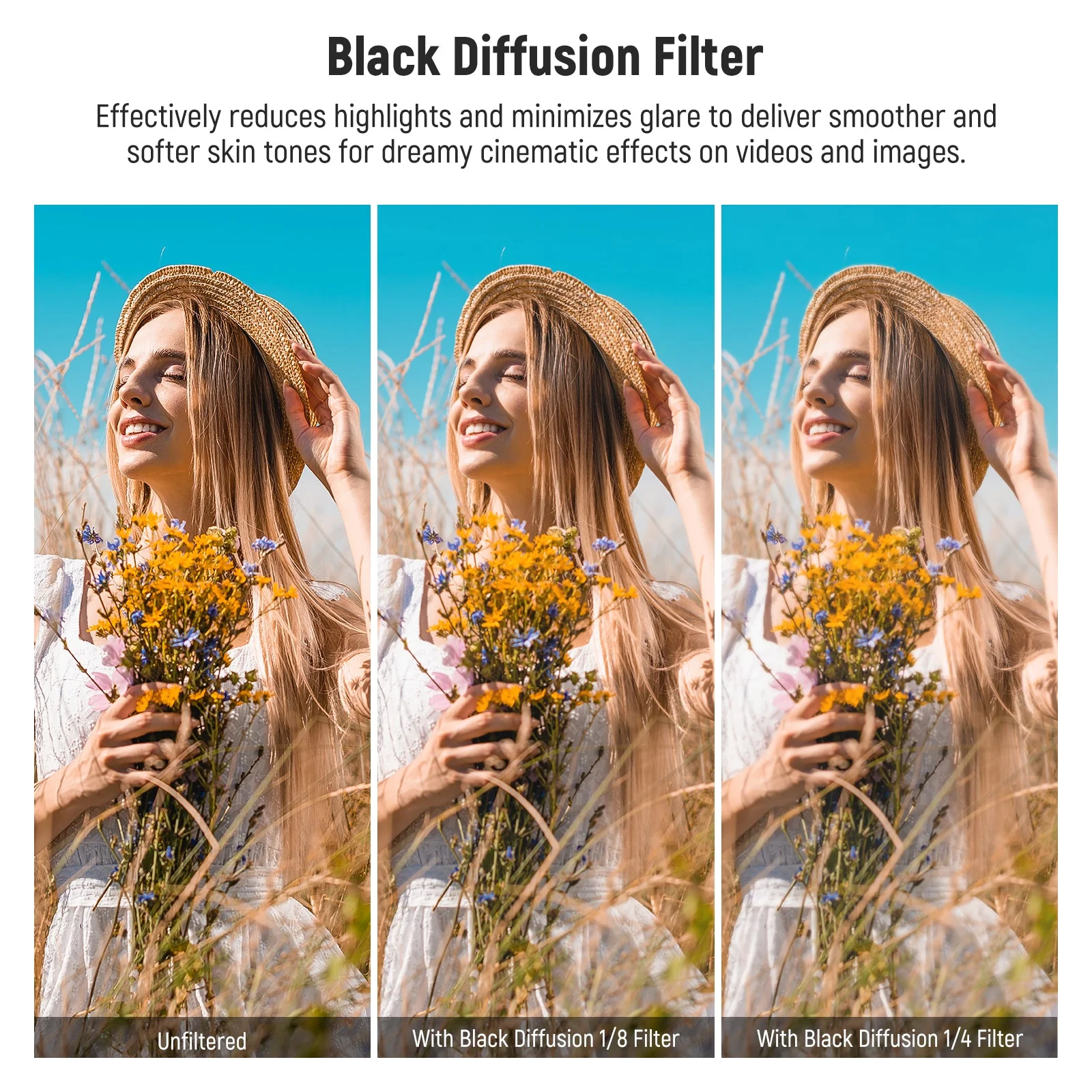 NEEWER FL-B11 2 Pack Magnetic Black Diffusion Filter Set for Pocket 3 / Pocket 4 - Image 3