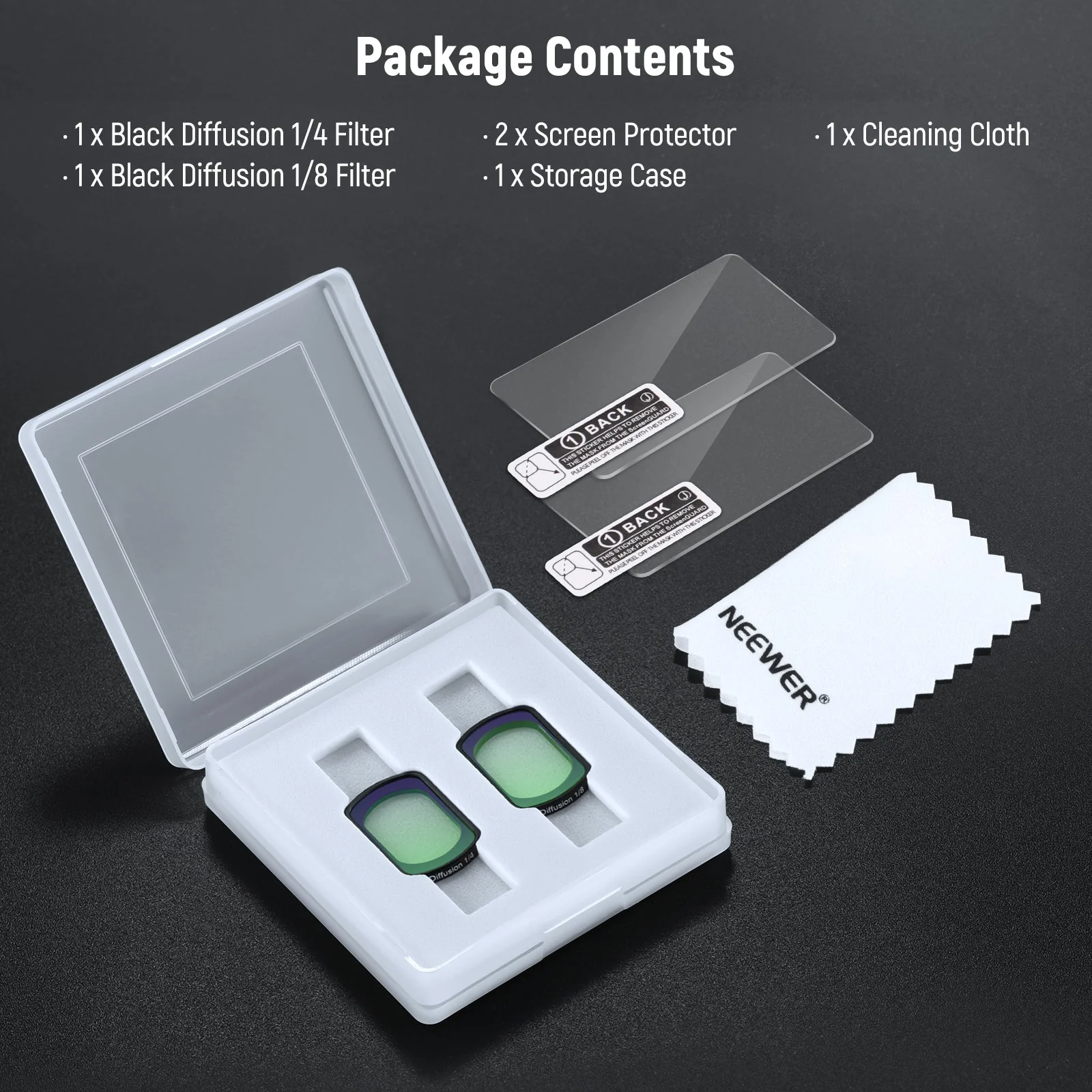 NEEWER FL-B11 2 Pack Magnetic Black Diffusion Filter Set for Pocket 3 / Pocket 4 - Image 8
