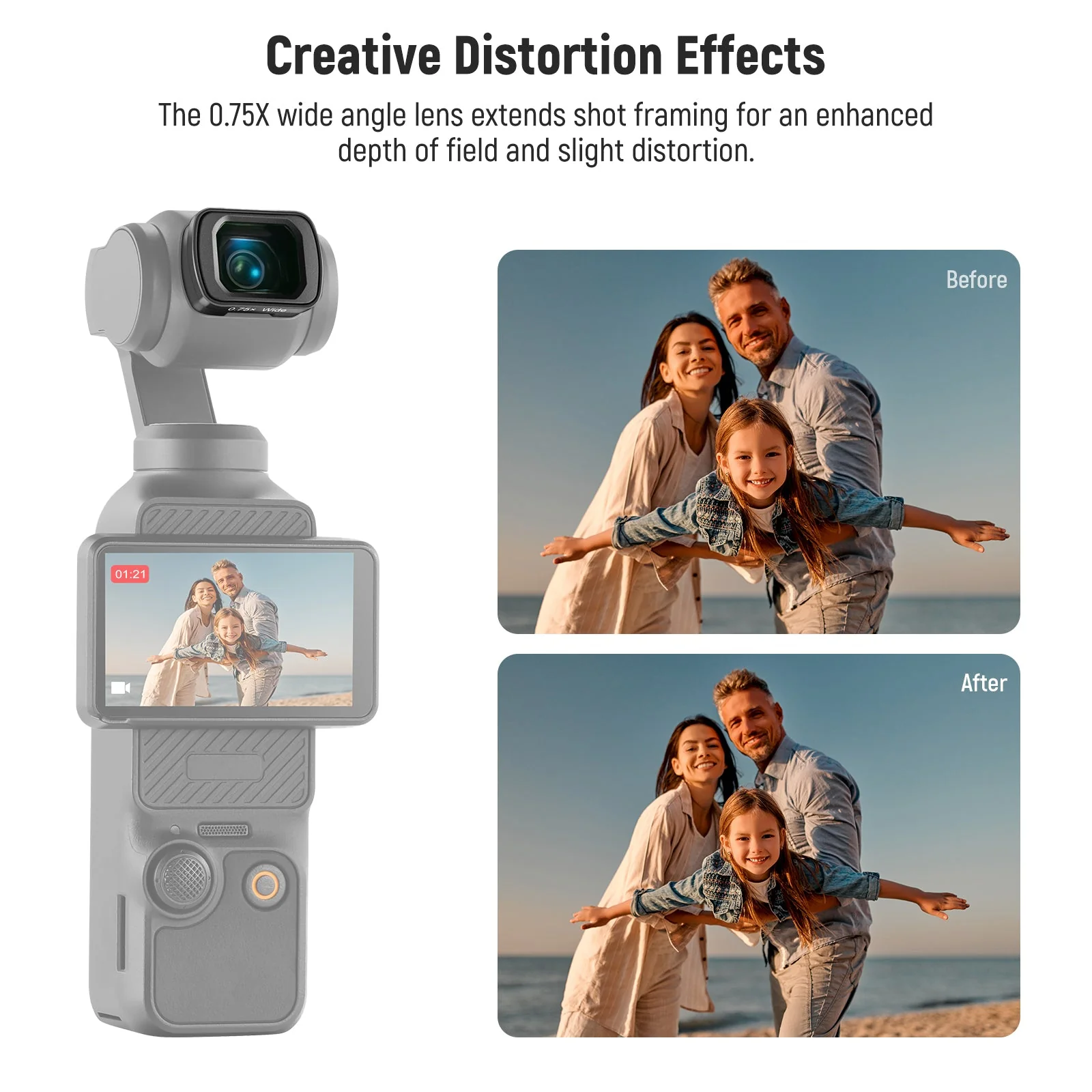 NEEWER FL-B14 ND Filters & 0.75X Wide Angle Lens Set For DJI Osmo Pocket 3 / Pocket 4 - Image 4