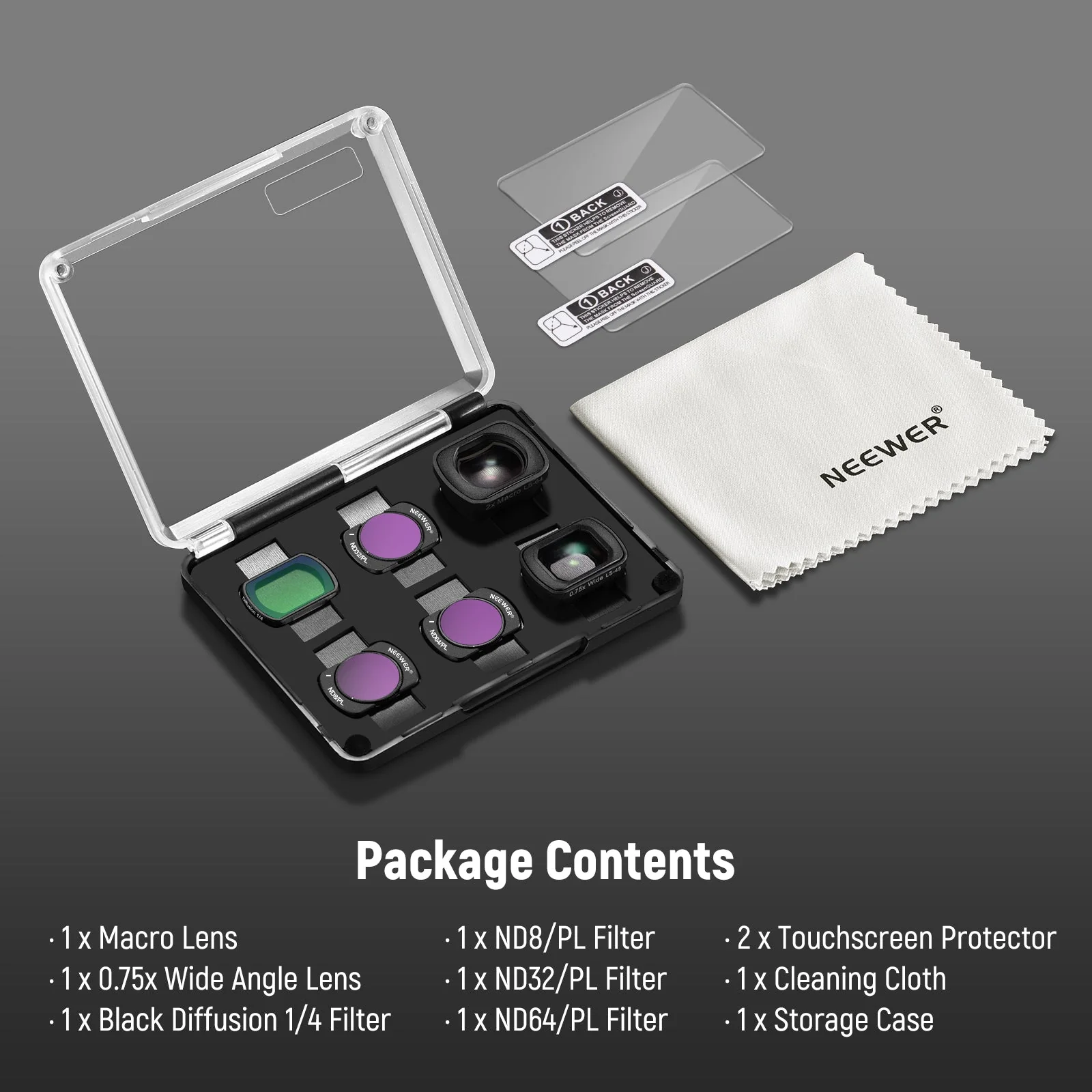 NEEWER FL-B16 ND/PL Filter Wide Angle Macro Lens Set for Pocket 3 / Pocket 4 - Image 9