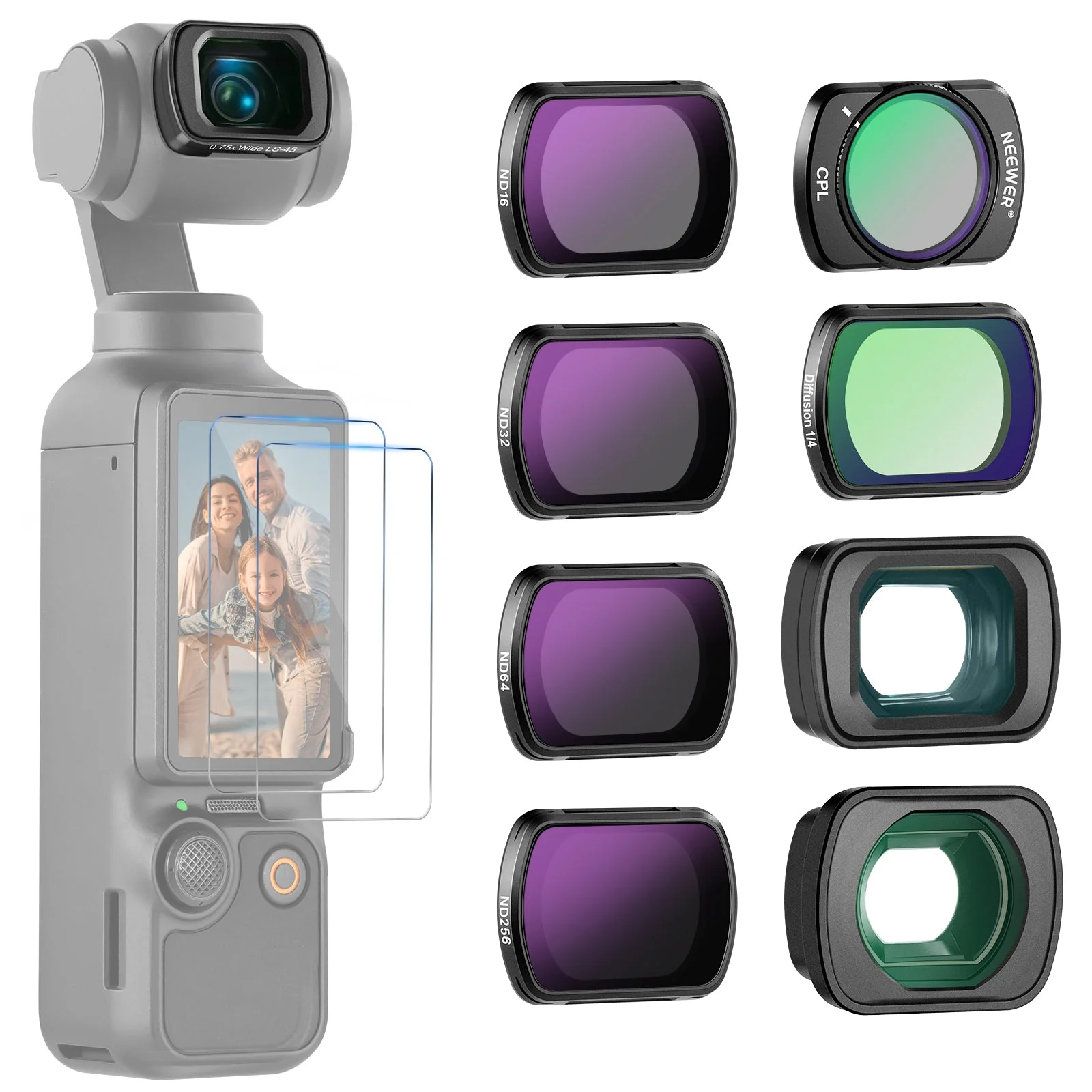 NEEWER FL-B17 6-Pack Filter & Lens Set for DJI Osmo Pocket 3 / Pocket 4