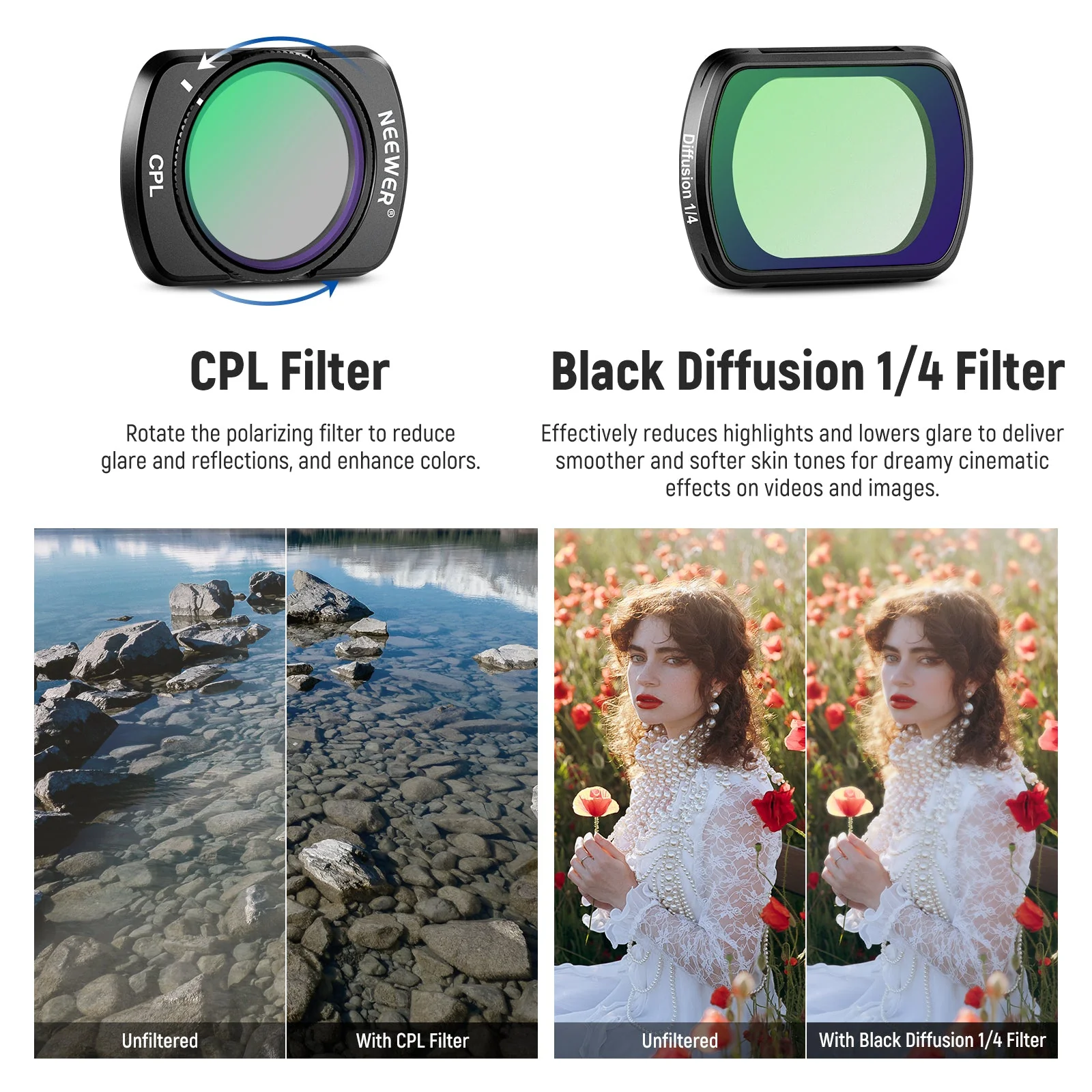 NEEWER FL-B17 6-Pack Filter & Lens Set for DJI Osmo Pocket 3 / Pocket 4 - Image 6