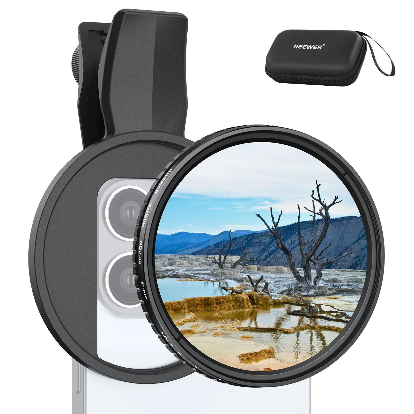 NEEWER FL-B21/FL-B25 67mm Variable ND2-32 Filter with Clip For Smartphone - Image 10