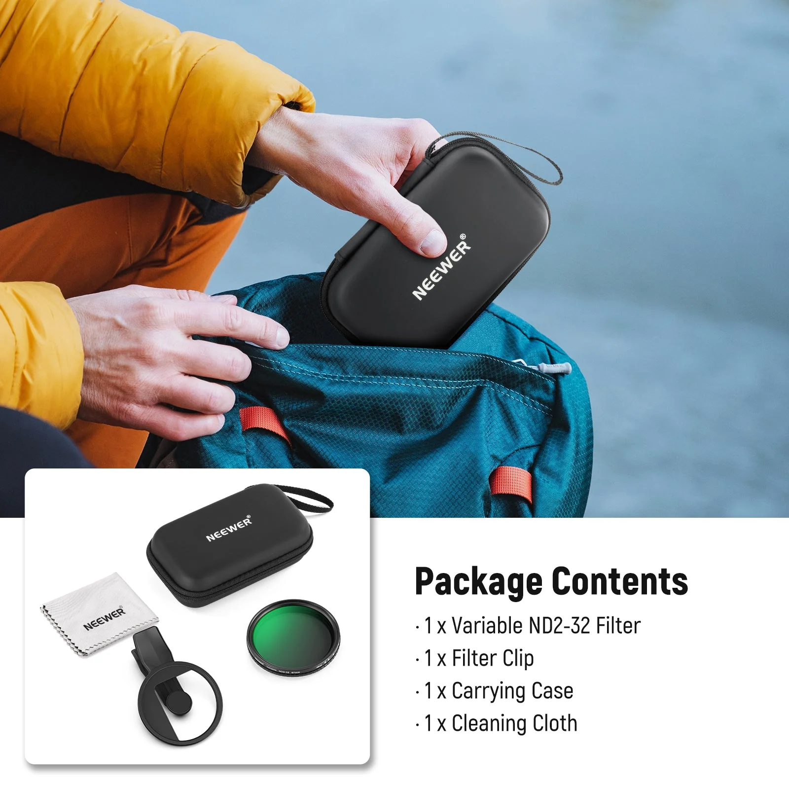 NEEWER FL-B21/FL-B25 67mm Variable ND2-32 Filter with Clip For Smartphone - Image 18