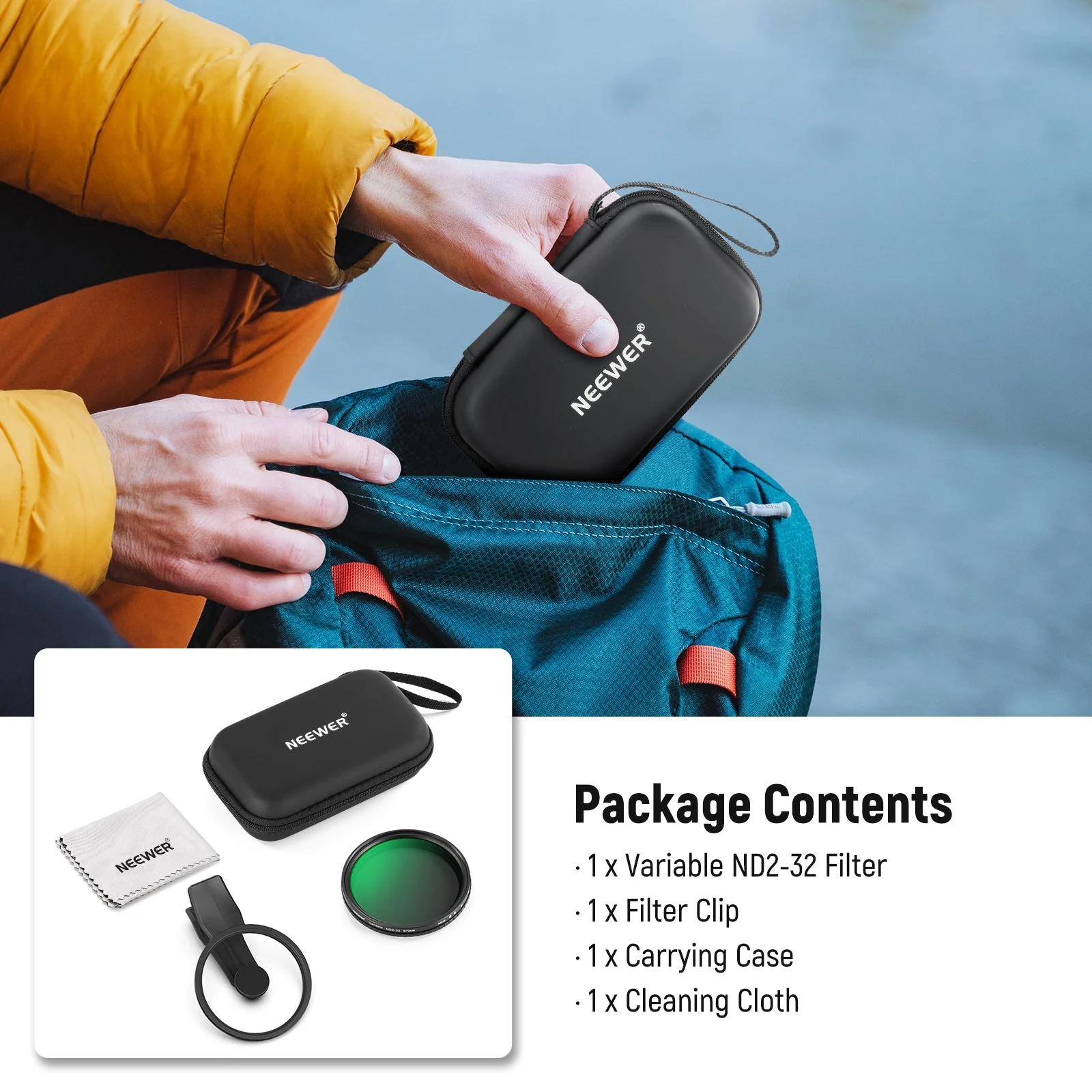 NEEWER FL-B21/FL-B25 67mm Variable ND2-32 Filter with Clip For Smartphone - Image 9