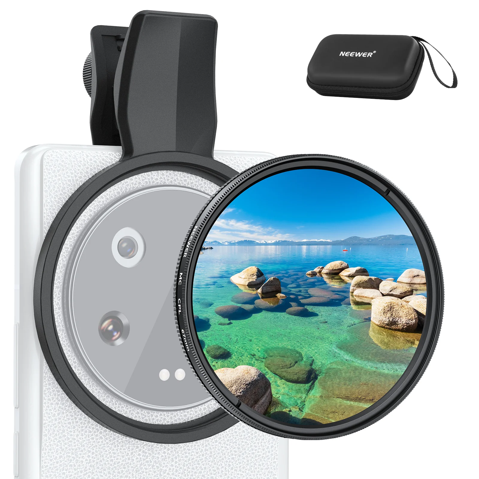 NEEWER FL-B23 67mm Clip-On CPL Filter For Smartphone - Image 10