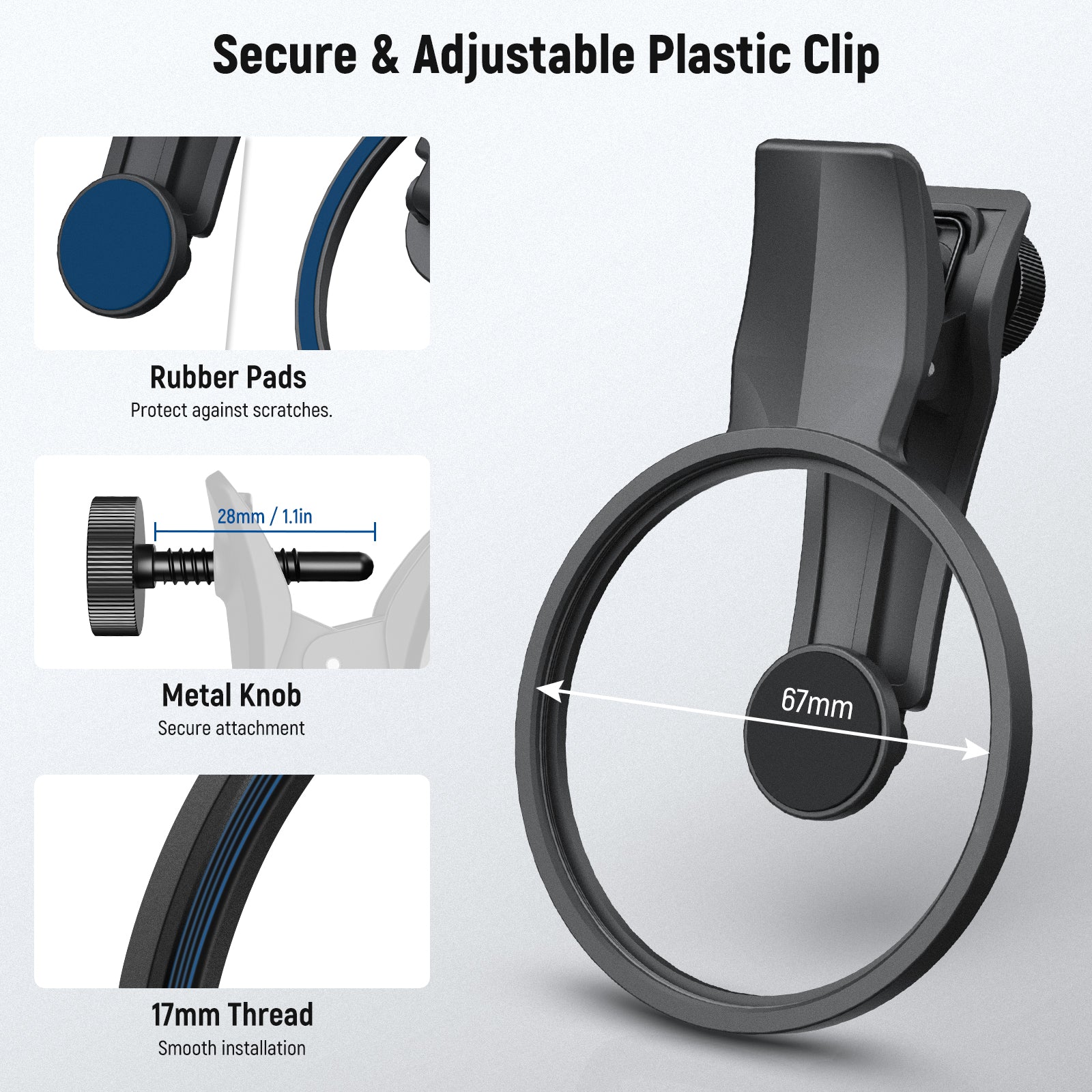 NEEWER FL-B23 67mm Clip-On CPL Filter For Smartphone - Image 15