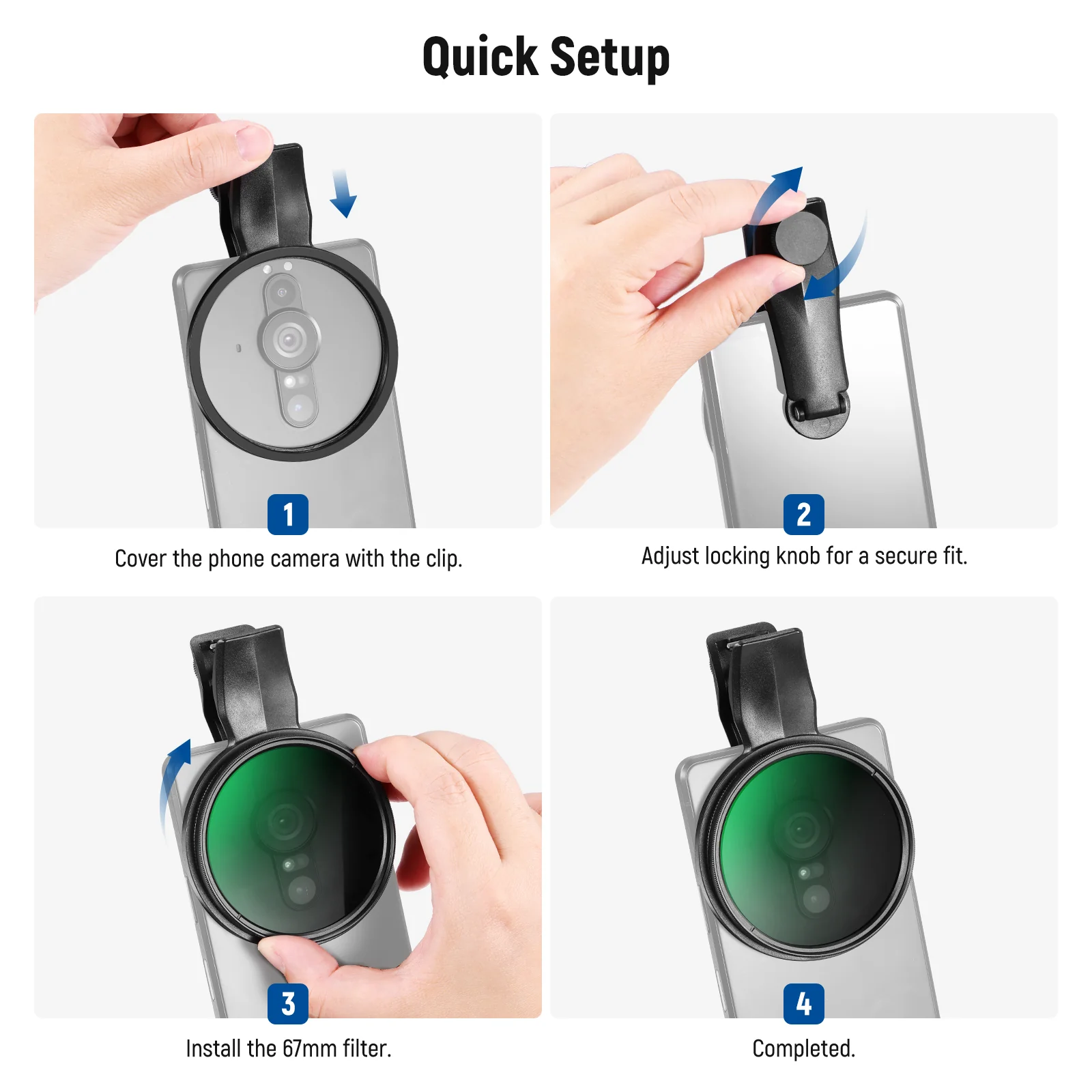 NEEWER FL-B23 67mm Clip-On CPL Filter For Smartphone - Image 17