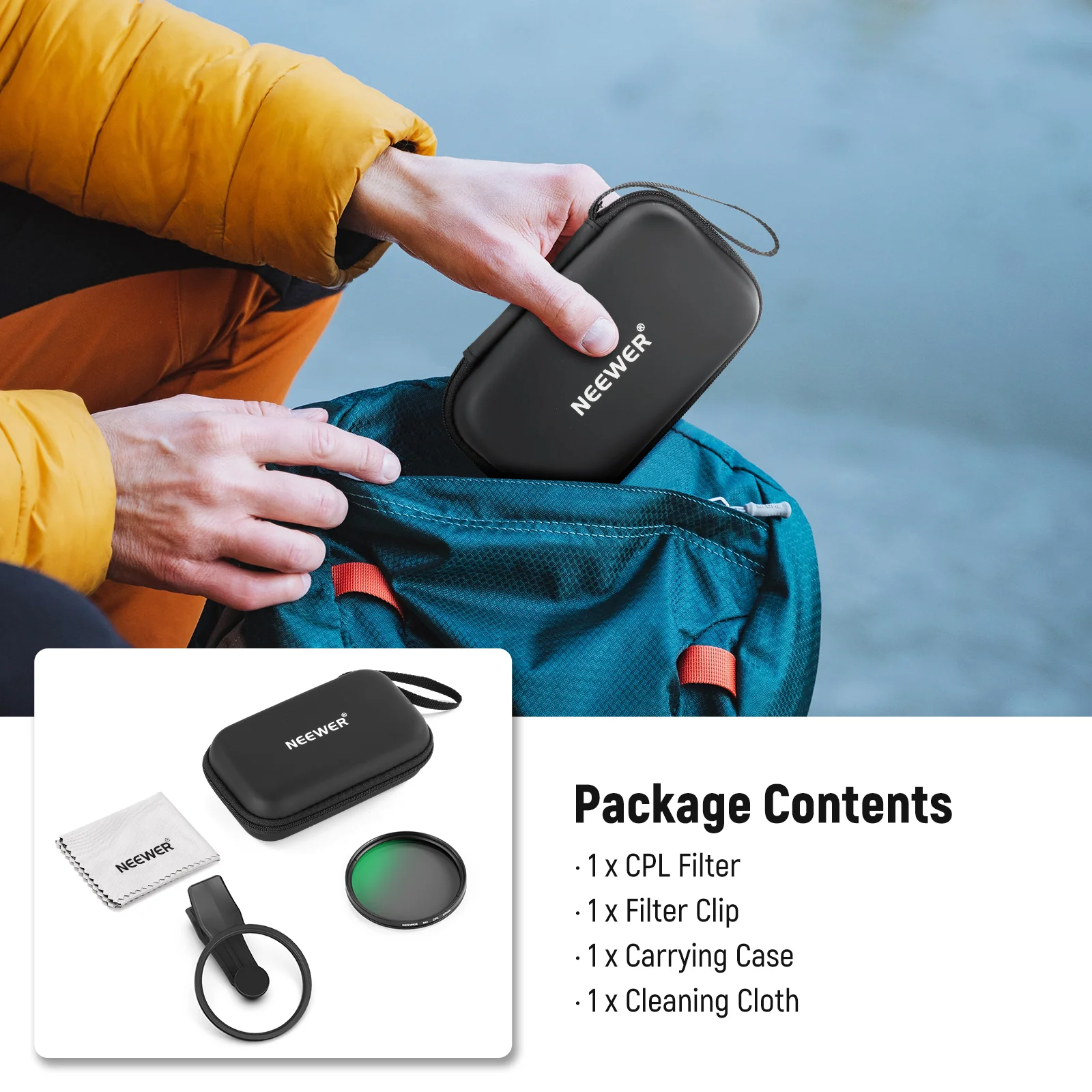NEEWER FL-B23 67mm Clip-On CPL Filter For Smartphone - Image 18